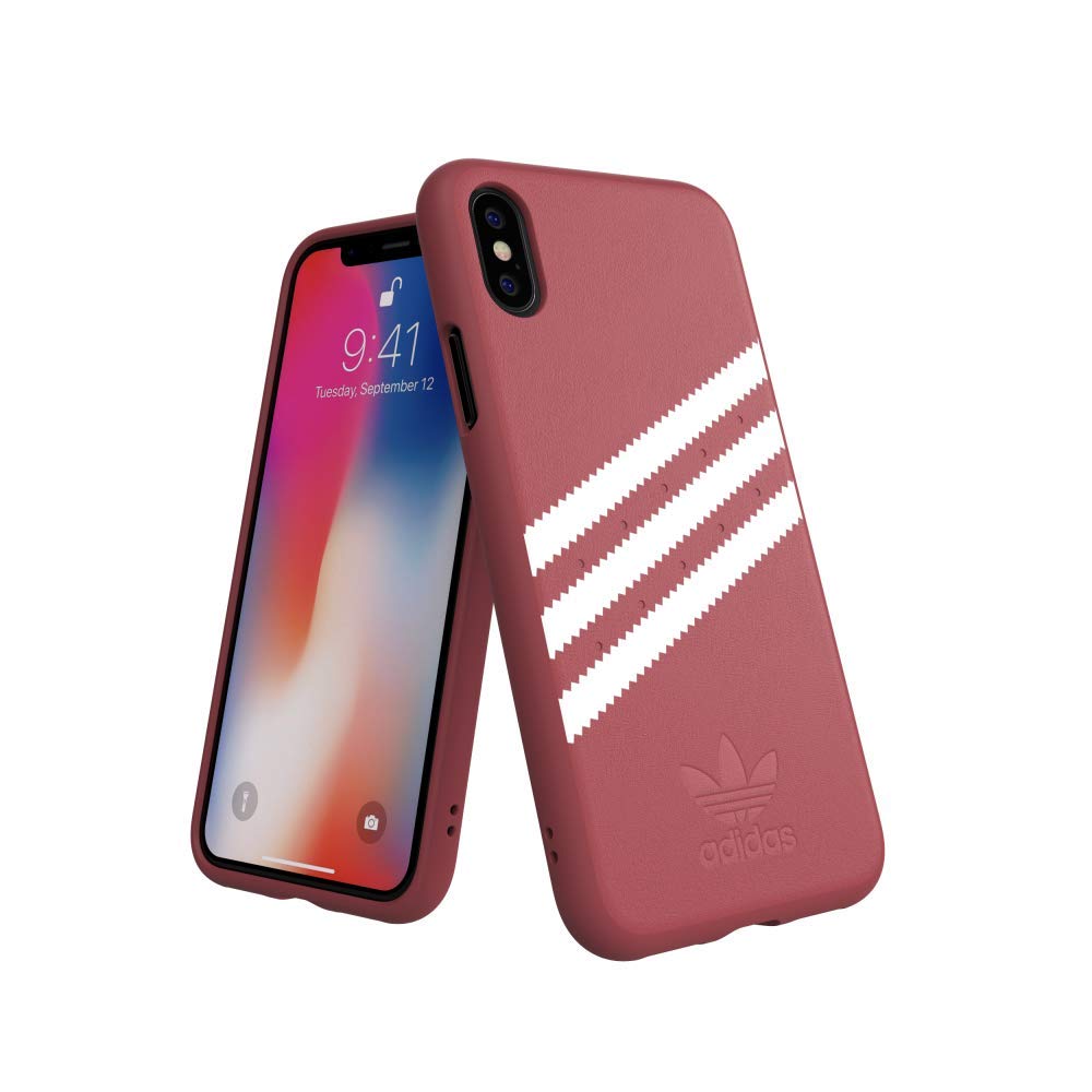 【送料無料】【アディダス公式ライセンスショップ】アディダスオリジナルス iPhone X/XS ケース スエード素材 x 3ストライプ トレースマルーン adidas OR Moulded Case TPU Suede FW18 for iPhone X/XS pink 3 stripes