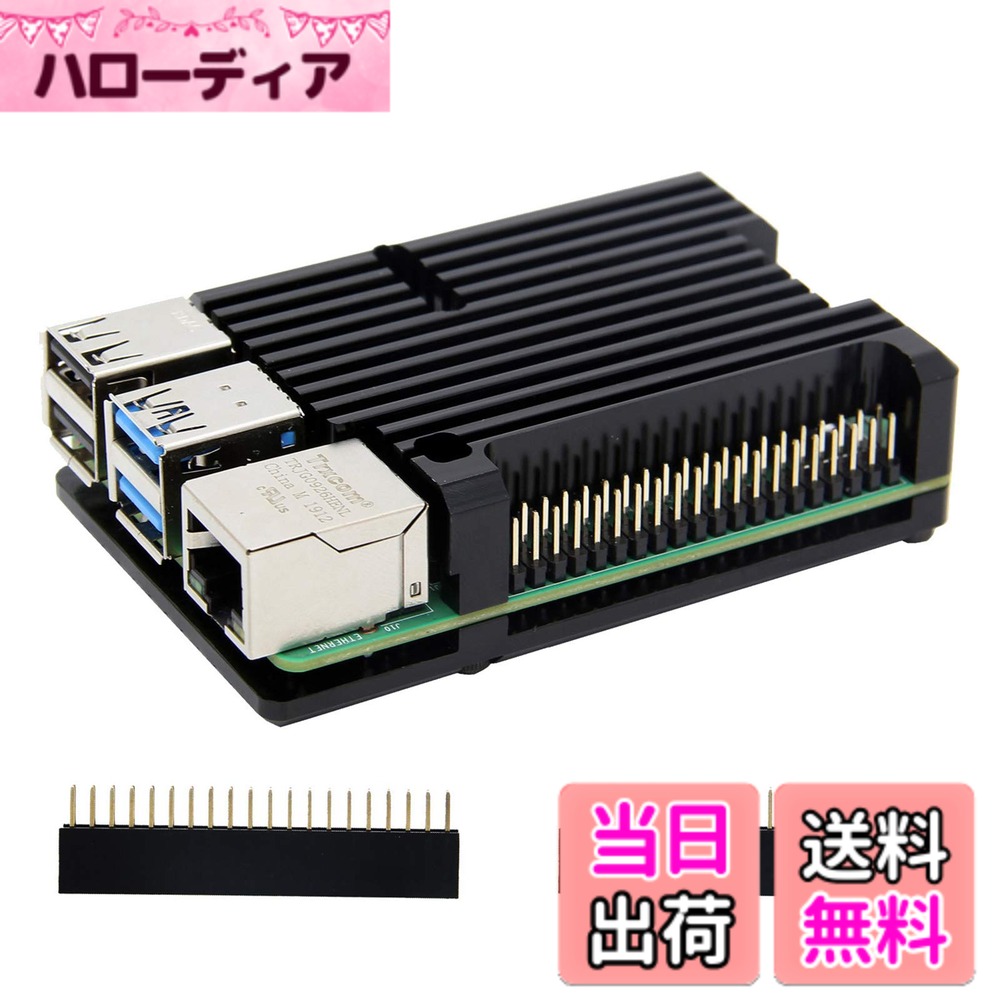 Geekworm Raspberry Pi 4 アーマーケース - ブラック/シルバー/グレー。 色：ブルー