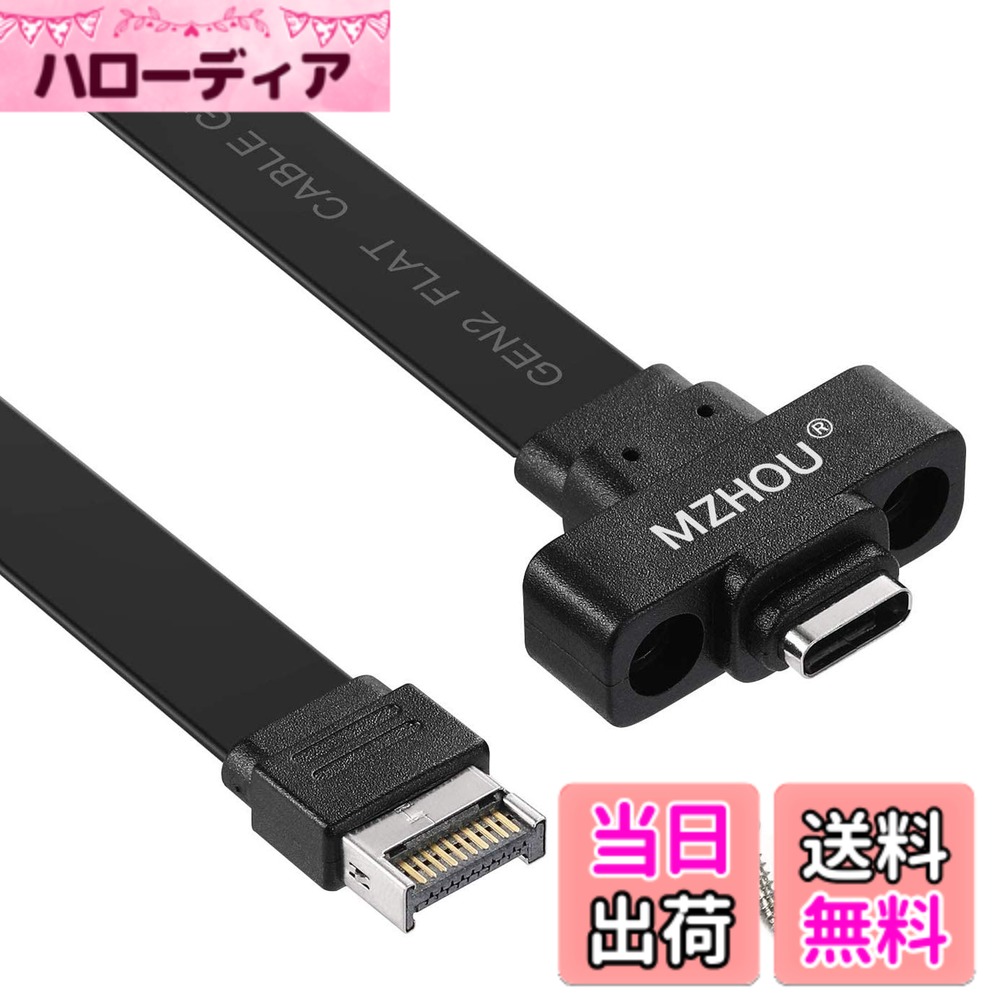 【送料無料】Mzhou USB 3.1 Gen2 Type-C to Type-E フロントパネル変換アダプター - 10Gbps高速転送 / マザーボード接続用 / 50cmケーブル & 取り付けネジ付属 - PCケース/デスクトップ対応 (USB-C 内部ヘッダー変換) 色：USB Type c-e、サイズ：USB3.1-0.5m
