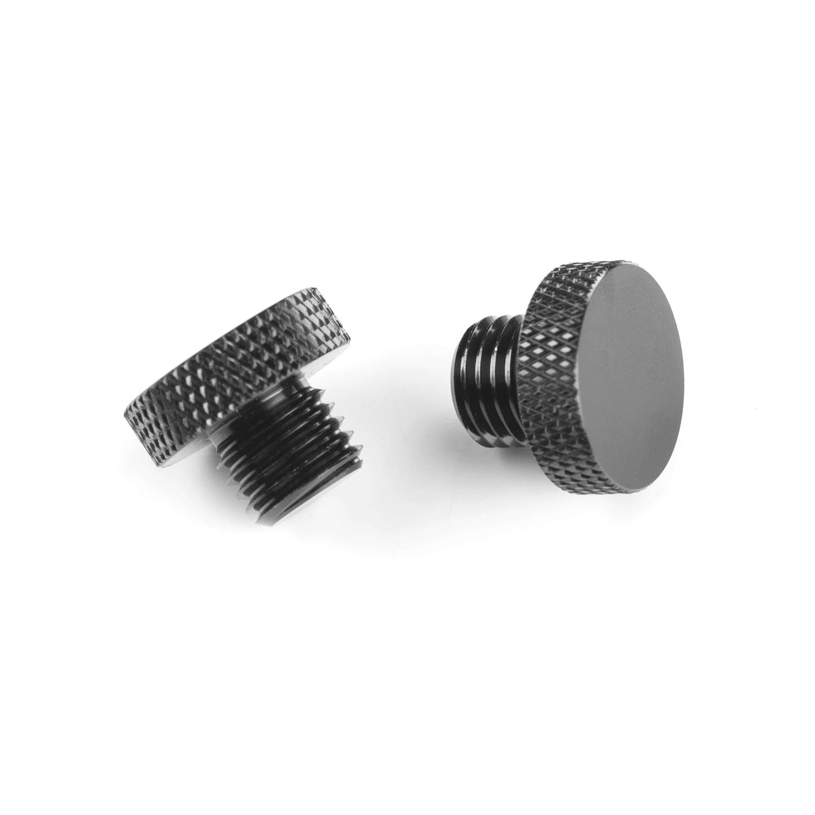 ミラー穴埋めボルト 光沢黒 色：10mm 1.25 pitch standard thread x 2、サイズ：M10正ネジ 2個