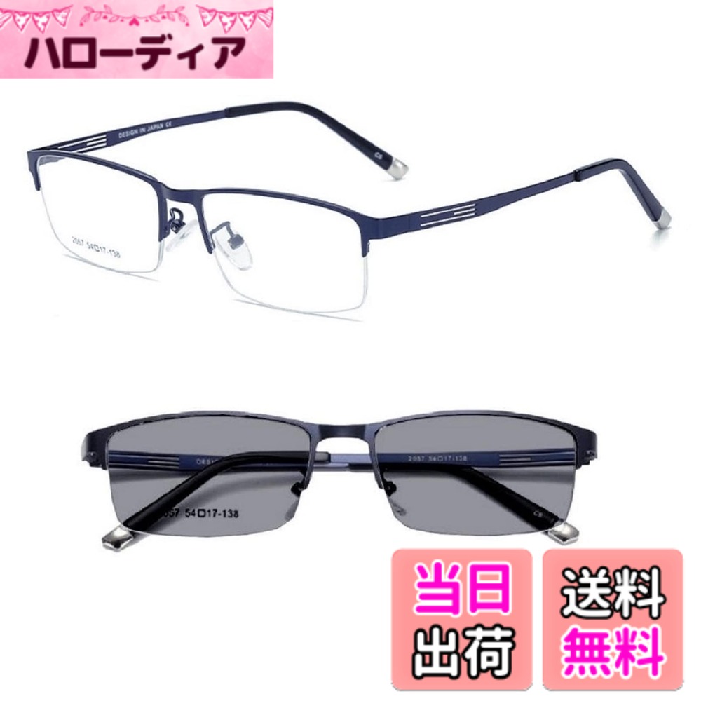 【送料無料】[REONAS] ブルーライトカット メガネ 調光 変色 パソコン用 メガネ ビ...