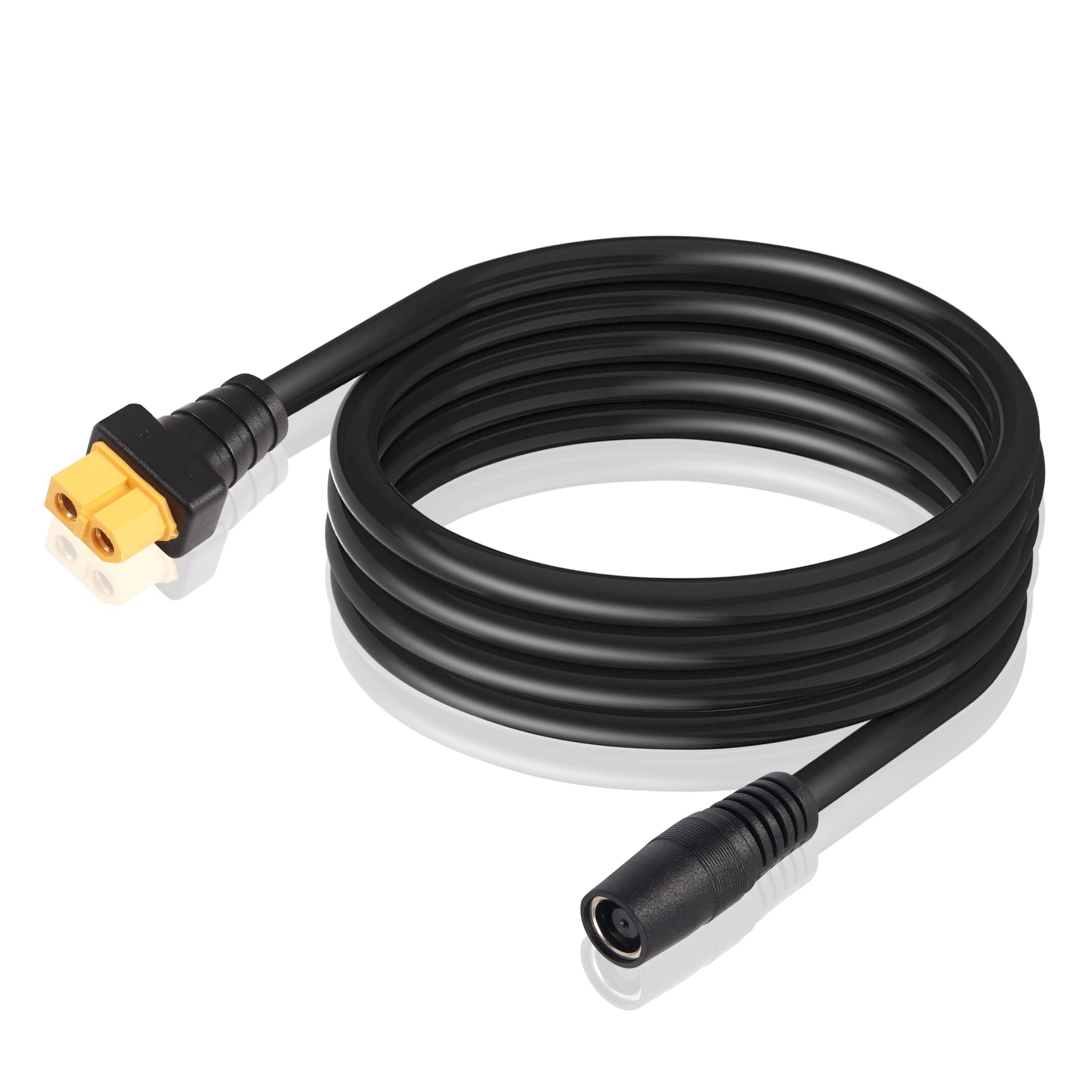 PNGKNYOCN DC 8mm - XT60 電源ケーブル 14AWG DC 8mm メス - XT60メスアダプターケーブル ソーラーパネルポータブル発電所ソーラー発電機用 (1.5m/4.9フィート) 色：blackone、サイズ：4.9 feet