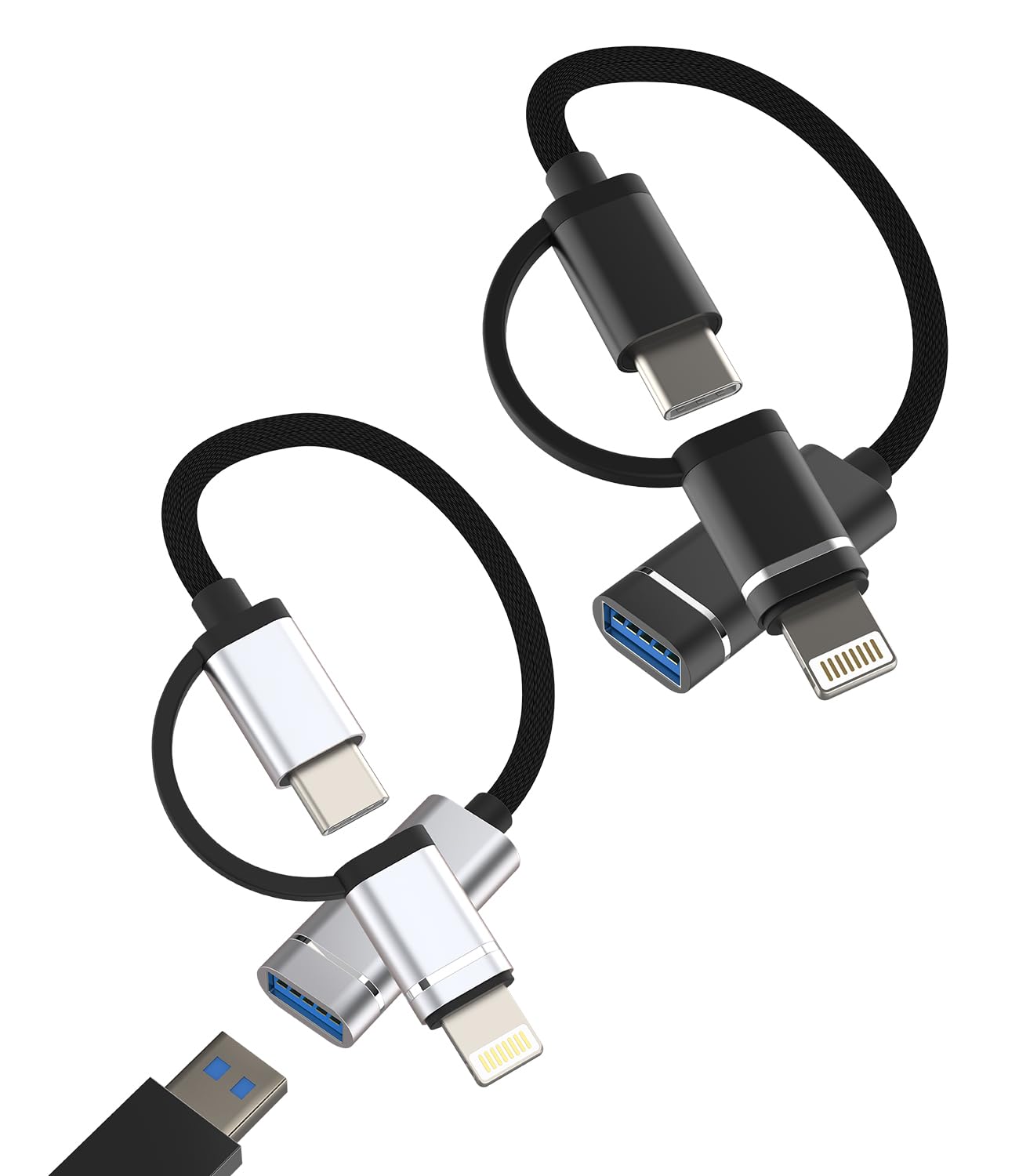 【送料無料】Type C Lightning USB 変換アダプター（2個セット）2in1タイプc ライトニングケーブル対応Apple iPhone 15 14 Plus 13 Mini 12 11 Pro Max対応iPad Airアップル3.0 USB-A to USB-Cプラグコネクタアイフォンたいぷc OTGコンバーターカメラ対応Sony Xperia対応