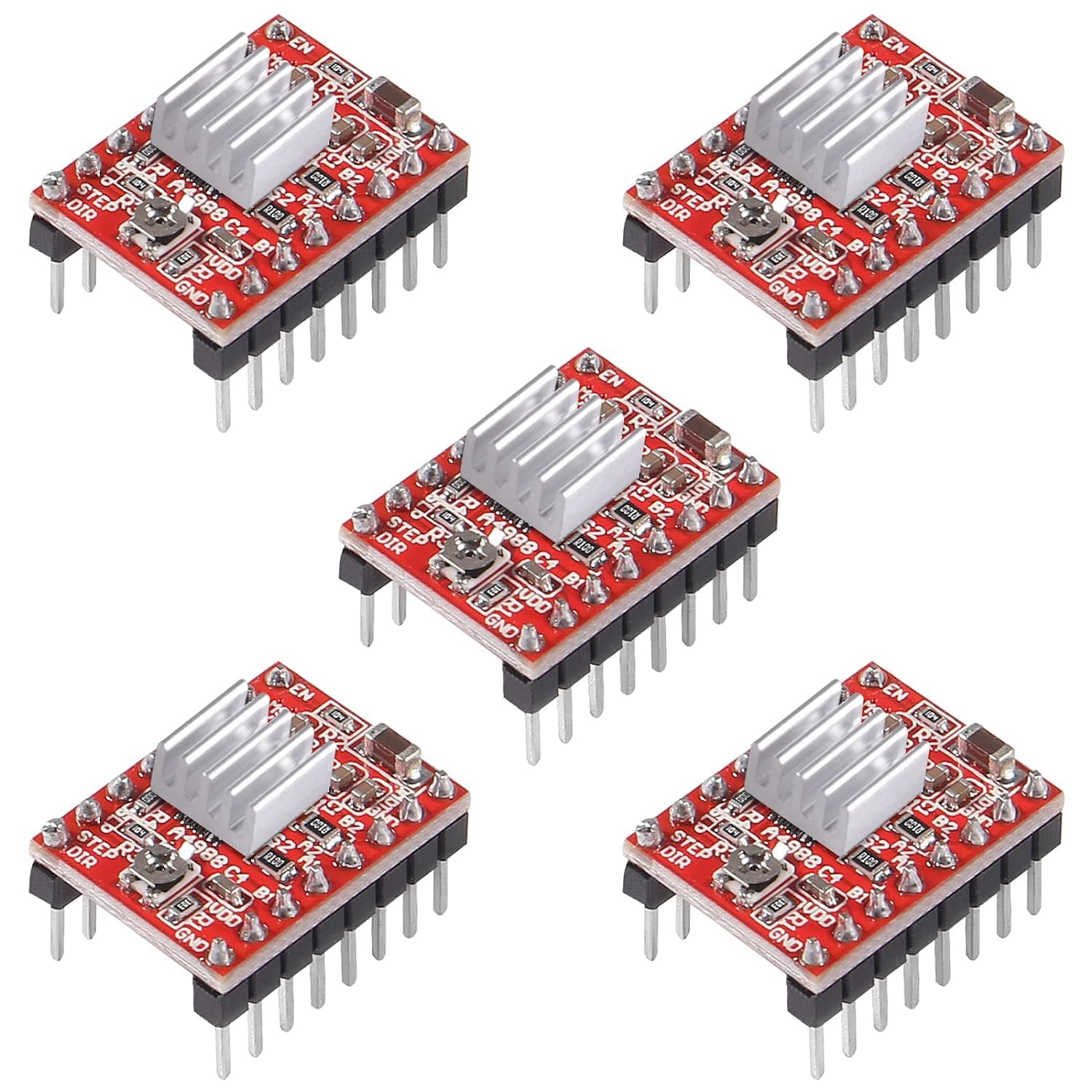 RUIZHI A4988 5個 RepRap ステッピング モータドライバ モジュール HR4988 3Dプリンター 交換チップ 3Dプリンタ キット