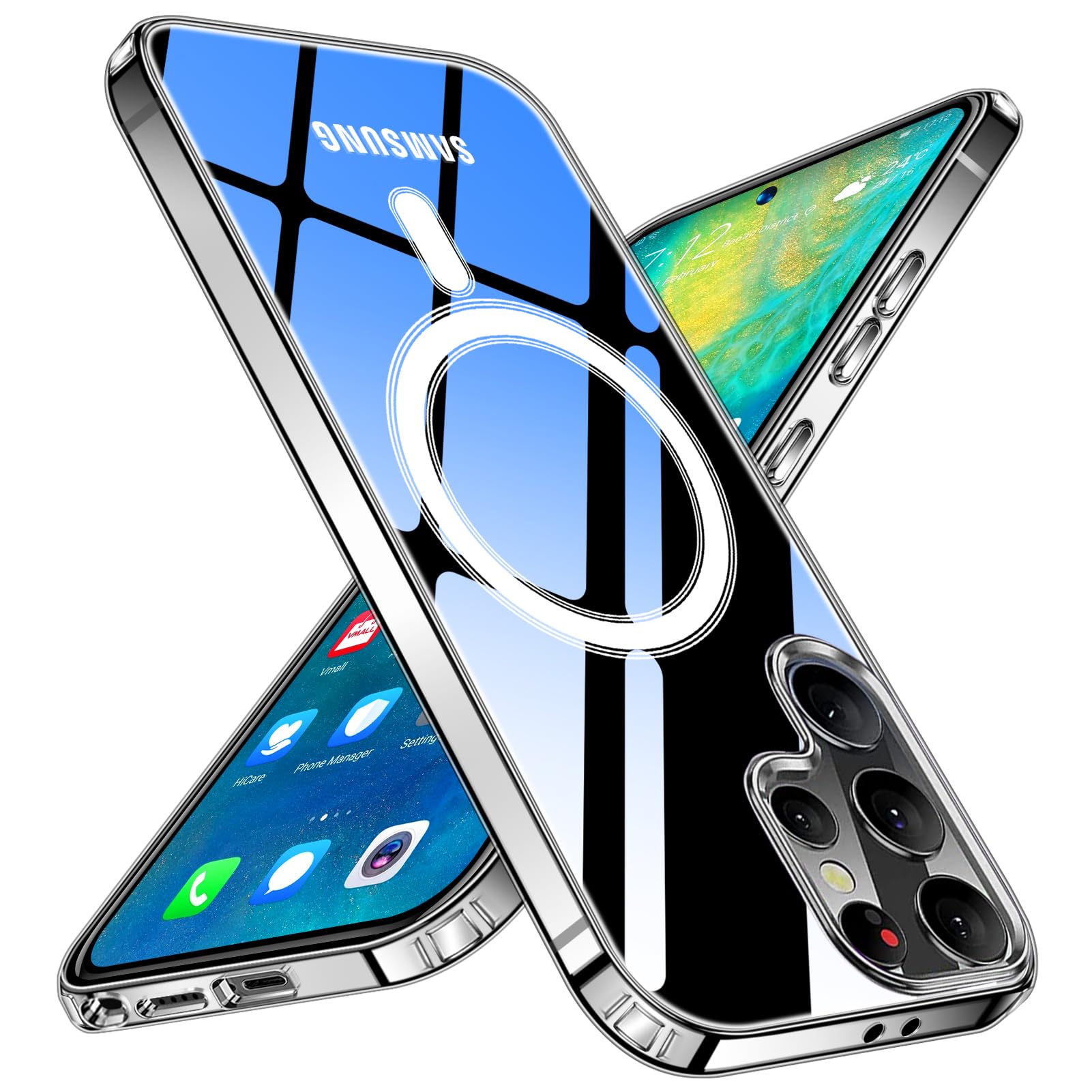 【送料無料】TMUJWS ケース Galaxy S22 Ultra 用ケース Magnetic対応 クリア 耐衝...