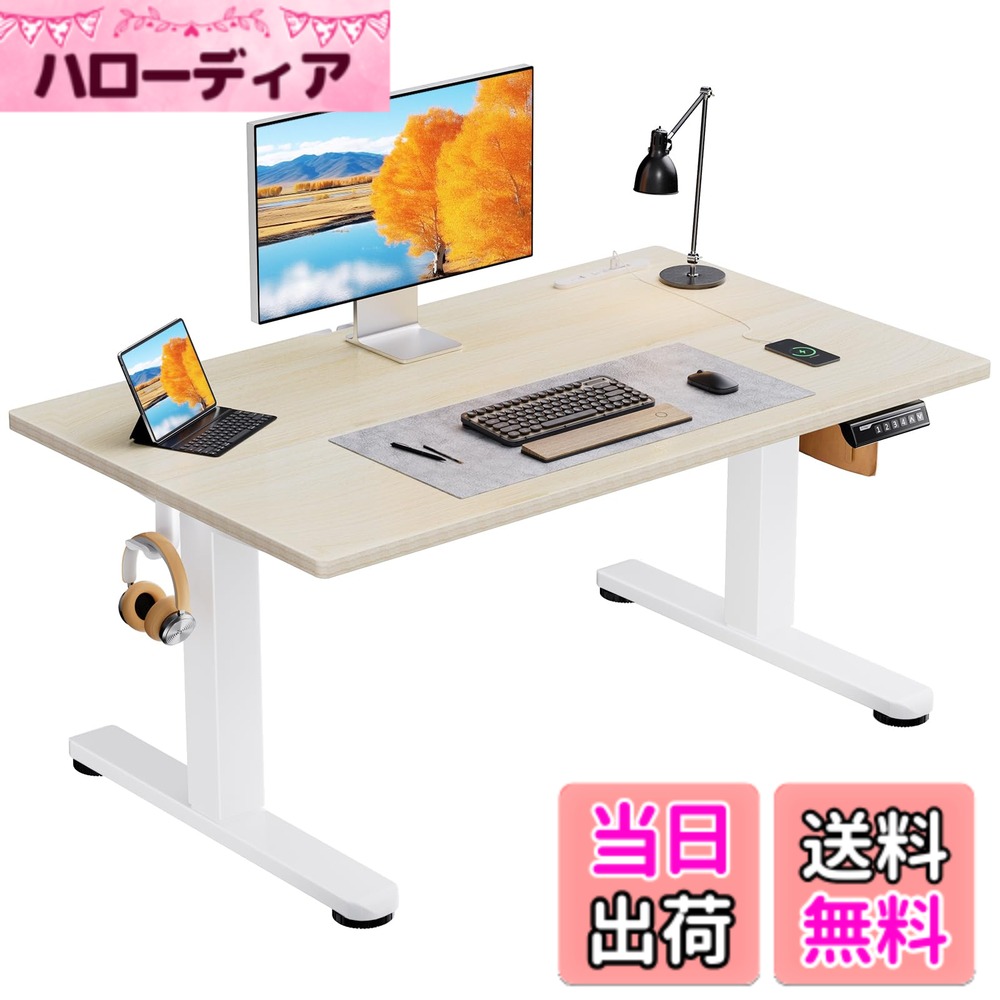 商品情報商品の説明主な仕様 【ワンタッチで昇降可能なローデスク】簡単なボタン操作で天板を無段階に高さ48~72cm昇降でき、用途やお持ちの座椅子、体形などに合わせてちょうど良い高さを設定できます。普通の椅子から座椅子や座布団などまで、幅広く対応します。学習机として子供の成長とともに高さを自由に調節するのもおすすめです。また、高さを4ヶ所まで保存できるメモリー機能付きで、手軽いにお好みの高さまで調整できます。【便利なコンセント&USBポート付き】2口コンセントとUSBポートを搭載することで、手近な所から電源を取れて配線がまとめやすく便利です。ErGearロータイプパソコンデスクはノートパソコンやデスクライト、スマホ充電なども同時に利用できます。また、3口すべてスライドカバー付きなので、ホコリが入りにくく安心してお使いいただけます。【5万回の耐久性試験済みで長く使える】より高い耐久性が求められるErGearロータイプ昇降式デスクは宇宙航空等級の昇降支柱コネクタを備えた頑丈なフレームを使用しています。デスク全体を安定させ、最上限位置でも机の揺れを最大限防ぎます。5万回の昇降耐久性試験もクリアしました（弊社試験基準にて実施）。【より高性能のモーターを搭載で耐荷重UP！】 頑丈なフレームかつ強化されたモーターを搭載されることにより、耐荷重・上下昇降駆動力に優れています。天板は80kgまで耐える高耐荷重仕様で、ディスプレイを2枚を載せてもまとめて上下昇降できます。ゲーミングデスクとしてもおすすめです。【低VOC塗装で安全な室内空間を作る】ErGear昇降式ローデスクはホルムアルデヒドなどの室内空気汚染物質（VOC）の排出量が少なく、EPA および CARB の排ガス基準を満たしています。より安心して健康に暮らせる空間づくりをお手伝いします。