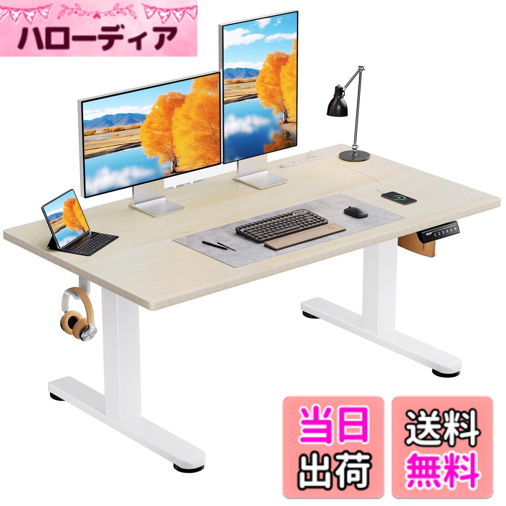 商品情報 商品の説明 主な仕様 【ワンタッチで昇降可能なローデスク】簡単なボタン操作で天板を無段階に高さ48~72cm昇降でき、用途やお持ちの座椅子、体形などに合わせてちょうど良い高さを設定できます。普通の椅子から座椅子や座布団などまで、幅広く対応します。学習机として子供の成長とともに高さを自由に調節するのもおすすめです。また、高さを4ヶ所まで保存できるメモリー機能付きで、手軽いにお好みの高さまで調整できます。【便利なコンセント&amp;USBポート付き】2口コンセントとUSBポートを搭載することで、手近な所から電源を取れて配線がまとめやすく便利です。ErGearロータイプパソコンデスクはノートパソコンやデスクライト、スマホ充電なども同時に利用できます。また、3口すべてスライドカバー付きなので、ホコリが入りにくく安心してお使いいただけます。【5万回の耐久性試験済みで長く使える】より高い耐久性が求められるErGearロータイプ昇降式デスクは宇宙航空等級の昇降支柱コネクタを備えた頑丈なフレームを使用しています。デスク全体を安定させ、最上限位置でも机の揺れを最大限防ぎます。5万回の昇降耐久性試験もクリアしました（弊社試験基準にて実施）。【より高性能のモーターを搭載で耐荷重UP！】 頑丈なフレームかつ強化されたモーターを搭載されることにより、耐荷重・上下昇降駆動力に優れています。天板は80kgまで耐える高耐荷重仕様で、ディスプレイを2枚を載せてもまとめて上下昇降できます。ゲーミングデスクとしてもおすすめです。【低VOC塗装で安全な室内空間を作る】ErGear昇降式ローデスクはホルムアルデヒドなどの室内空気汚染物質（VOC）の排出量が少なく、EPA および CARB の排ガス基準を満たしています。より安心して健康に暮らせる空間づくりをお手伝いします。 # 【送料無料】ErGear 電動 昇降式デスク ロータイプ 色：ナチュラル木目調、サイズ：120*60cm 在宅ワークを始めて感じる「健康への不安」や「集中力の低下」といった悩み。長時間座っていると体が疲れ、仕事に集中できなくなってしまいますよね。そんなあなたにぴったりなのが、ErGearの電動昇降式デスクです。このデスクは、高さを簡単に調整できる機能があり、座りっぱなしの生活から解放してくれます。日本の多くの家庭で注目されている商品で、特に書斎や子供部屋におすすめです。 このデスクを導入することにより、あなたの生活にどんなメリットがあるのでしょうか。逐次立ち上がり、身体を動かすことで血流が促進され、長時間の作業でも疲れにくくなることが期待できます。さらに、二口のコンセントやUSBポートが搭載されているので、パソコンやスマホの充電もサクッと行えます。さあ、あなたも快適な作業環境を手に入れる準備を始めましょう。 ## ワンタッチで昇降可能な便利機能 ErGearの電動昇降式デスクの一番の魅力は、その簡単な操作性にあります。ボタン一つで天板の高さを自由に調整できるため、使用者の体型や座椅子の高さに合わせられます。特に、学習机としても活用できるため、子供の成長に合わせて高さを調整することで、長く使えるアイテムになります。メモリー機能も優れており、最高で四段階の高さを記憶させることができるため、家族の各メンバーが異なる高さで使う際にも便利です。 さらに、デザインもシンプルでスタイリッシュ。ナチュラルな木目調が室内に調和し、落ち着いた雰囲気を作り出します。オフィスや自宅での仕事スペースにぴったりです。また、気軽に昇降できるため、運動不足を解消したい方にもおすすめ。デスクを利用することで、日常的に体を動かすきっかけを作ることができ、健康を維持する手助けにもなります。 昇降機能が壊れにくい設計となっており、長期間使用することが可能です。このため、購入を検討する価値が大いにあります。使いやすく、長持ちするデスクで、日常生活にメリハリを生み出してくれるはずです。心地よい作業空間を作ることで、あなたの生活がより豊かになること間違いなしです。 ## 便利なコンセントとUSBポートを完備 ErGear電動昇降式デスクには、利用者に嬉しい便利な機能が搭載されています。デスクの側面には、二口のコンセントとUSBポートが装備されており、これによってデバイスの充電が非常に楽になります。特に、ノートパソコンを使用する際に、充電が切れてしまう心配が減るため、仕事に集中できます。 また、配線が雑然とするのを防ぎ、すっきりとした見た目を保つことも可能です。スライドカバーがついているため、ホコリが入りづらく、長期間使用してもクリーンな状態を保てます。スマホやタブレットも同時に充電できるため、デジタル機器が多い現代人にとって、非常に便利です。 このような機能は、特に在宅勤務をしている方や、デジタルデバイスを常に利用する学生には大変好評です。仕事の合間にデバイスを充電したり、スムーズに操作するための環境として、このデスクは非常に適しています。また、このデスクを使うことで、作業の効率が向上し、成果物のクオリティもUPすること間違いなしです。充実した作業時間を確保するためにも、ぜひこのデスクをお試しください。 ## 高い耐久性と安全性を誇る設計 ErGear電動昇降式デスクは、その頑丈な構造で知られています。宇宙航空等級の昇降支柱コネクタを使用しており、デスク全体が安定しています。また、5万回の耐久性試験をクリアしており、安心して長期間利用できる設計となっています。このような高い耐久性は、重いデバイスを乗せる場合においても安心感を提供します。例えば、デュアルディスプレイを使う際でも、揺れを気にせずに作業を続けられます。 このデスクは、最大耐荷重が80kgとなっており、大型のパソコンや複数の機材を同時に設置することも可能です。これによって、ゲーミングデスクとしての使用も適しています。高負荷でも安定した状態を保ち、安心して作業に集中できる環境を提供します。 さらに、低VOC塗装が施されているため、室内空間においても安心です。ホルムアルデヒドなどの有害物質の排出を抑えた設計で、健康に配慮されている点も大きな利点です。日々使うデスクだからこそ、こうした安全性が求められますね。デスク選びで迷っている方には、ぜひお勧めしたい商品です。 ## ご購入前の注意事項とFAQ このErGear電動昇降式デスクを購入する前に、いくつか確認しておきたい事項があります。まず、設置スペースを十分に確保できるか確認してください。デスクの大きさは120*60cmであるため、横幅や奥行きに応じて配置を考える必要があります。また、昇降時の高さ調整範囲は48~72cmですので、使用する椅子の高さについても考慮しておくと良いでしょう。 また、組み立てについても、二人以上で行うことをお勧めします。特に、大きな部品を扱う際には一人では危険な場合があります。取扱説明書をしっかりと読み、適切に組み立てを行いましょう。万が一、部品に不具合があった場合は、必ず販売店に連絡し、交換手続きを行ってください。 最後に、デスクのメンテナンスについても十分に注意が必要です。店舗の方針や使用頻度に応じて、定期的に動作確認や清掃を行い、良好な状態を保つことが大切です。健康を損なわないためにも、日常的な細やかな気配りが求められます。このデスクに興味を持った方は、ぜひ購入を検討してください。あなたの作業環境を一新することができる素晴らしい商品です。 ## まとめ - 【送料無料】でお届け - 簡単昇降のワンタッチ操作 - スマホ・PC充電のUSBポートやコンセント完備 - 耐久性にも優れており安心して使用可能 - デザインもシンプルで使いやすい - 健康や集中力を保つために最適なアイテム ErGearの電動昇降式デスクは、これらの特徴を持ちながら、あなたの生活を一新する力を秘めています。さあ、快適でありながら健康的な生活を手に入れましょう。