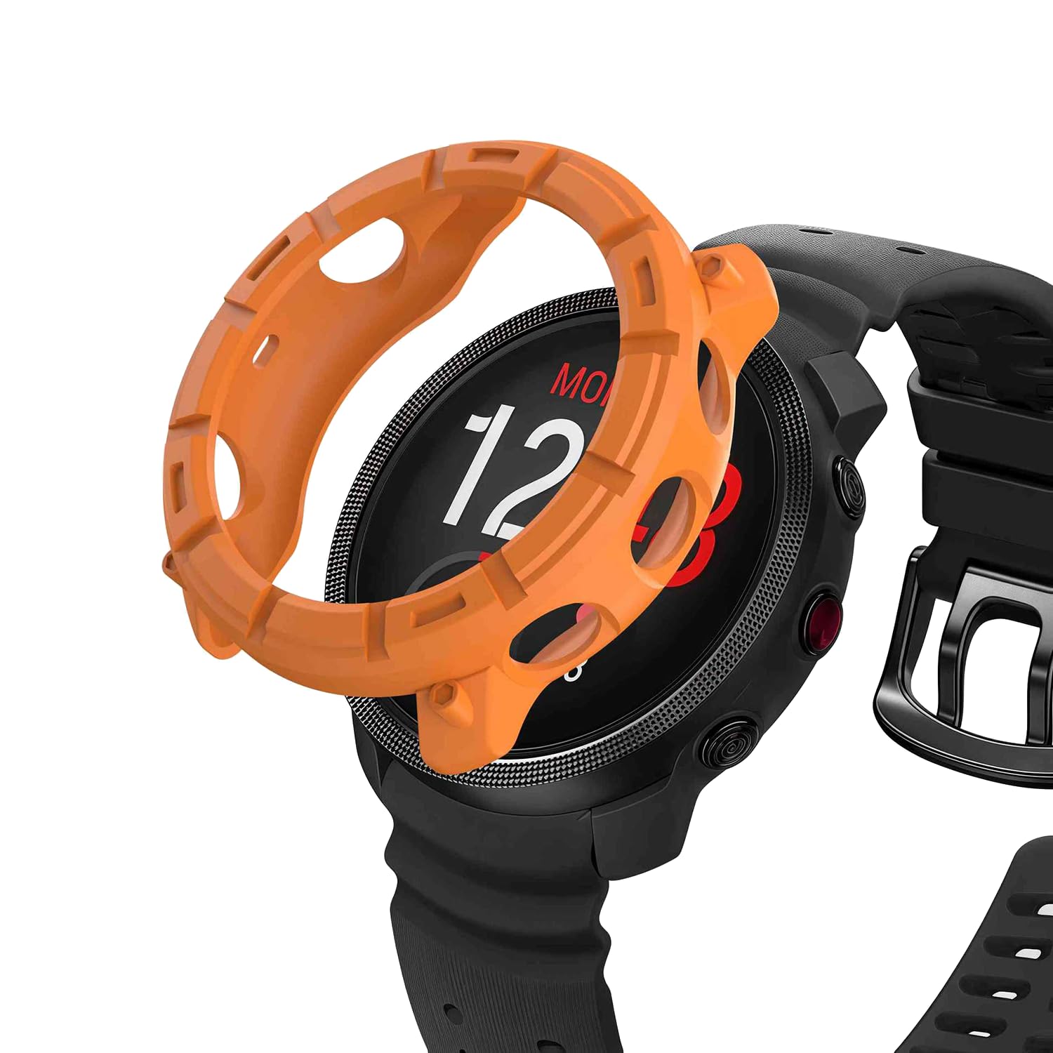 [Free Shipping] Case Cover for POLAR Vantage M3 (Polar Vantage M3) [KONXISA] Smartwatch Case Protective Cover Silicone Material Lightweight Thin Easy to Install Scratch Resistant Shock Absorption Charging Possible (Orange) Color: Orange