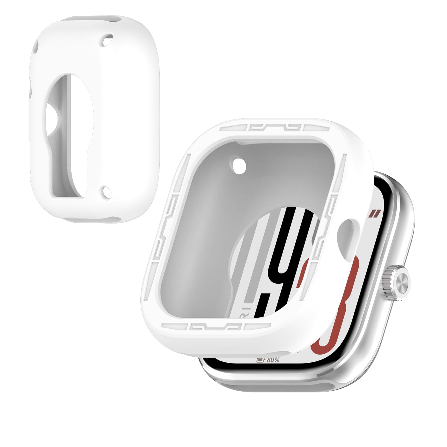 [Free Shipping] Case Cover for Redmi Watch 5 [KONXISA] Smartwatch Case Protective Cover Silicone Material Lightweight Thin Easy to Install Scratch Resistant Shock Absorption Charging Possible (White) Color: White
