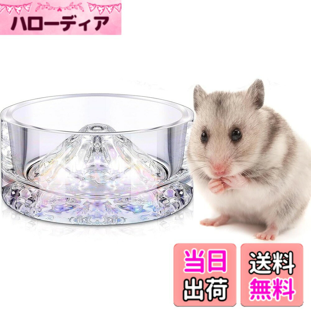 【送料無料】DIFEIUKI ハムスター 水入れ ウォーターボウル ガラス製ボウル クリア...