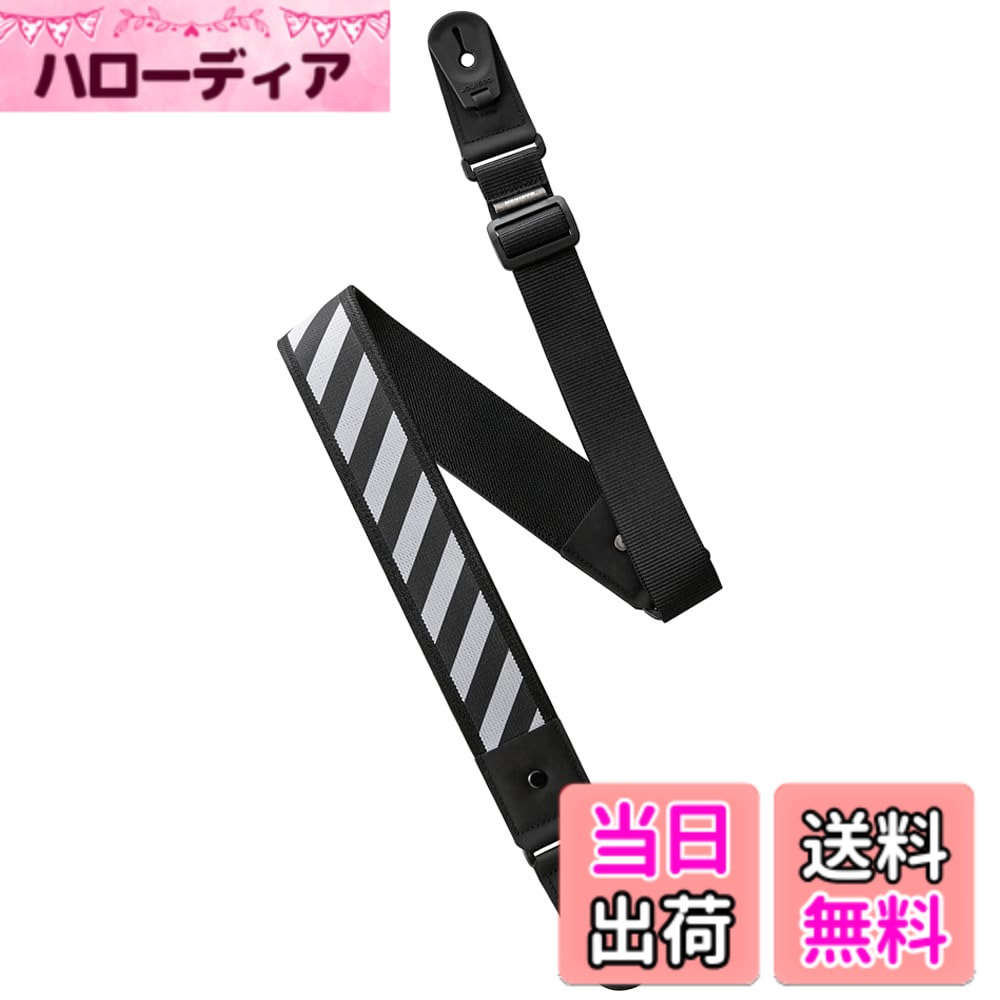 basiner ベイシナー ギターストラップ DURA STRAP VITALGRIP 色：White Stripes