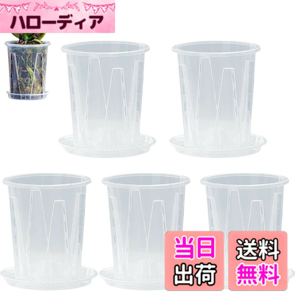 商品情報商品の説明主な仕様 【植物の育成に最適な構造】 スリット鉢は、底面や側面にスリット状の穴が開いており、これにより根に空気や光を取り込むことができ、根が鉢の中でぐるぐる回るのを防ぎ健康的な根張りを促します。通気性と排水性が優れているのでお余分な水分を排出し、根腐れしにくく健康的な生育に適しています。【透明スリット鉢の効果】 透明スリット鉢は根の成長を日々観察できるため、水の吸収状態や根詰まりを早めにチェックすることが可能です。各サイズに合わせた底皿が付属しており、鉢から落ちる水や泥をキャッチします。室内で使用しても床などを汚さず清潔に植物を育てることができます。【使い勝手・管理のしやすさ】植物を長く楽しむうえで大変なのが鉢の植替え作業。 透明スリット鉢は軽量な構造なので、移動も楽ちん、作業負担が減り効率が向上します。土や根の状態、青苔の付着なども確認することができます。丈夫な造りなので長期間使用可能の耐久性を持っています。【商品内容】 サイズ：10号：径10cmx12cm、12号：径12cmx14cm、14号：径14cmx16cm、16号：径16cmx18.2cm カラー：クリア 材質：PP樹脂 重量：290g 数量：各号5個ずつ