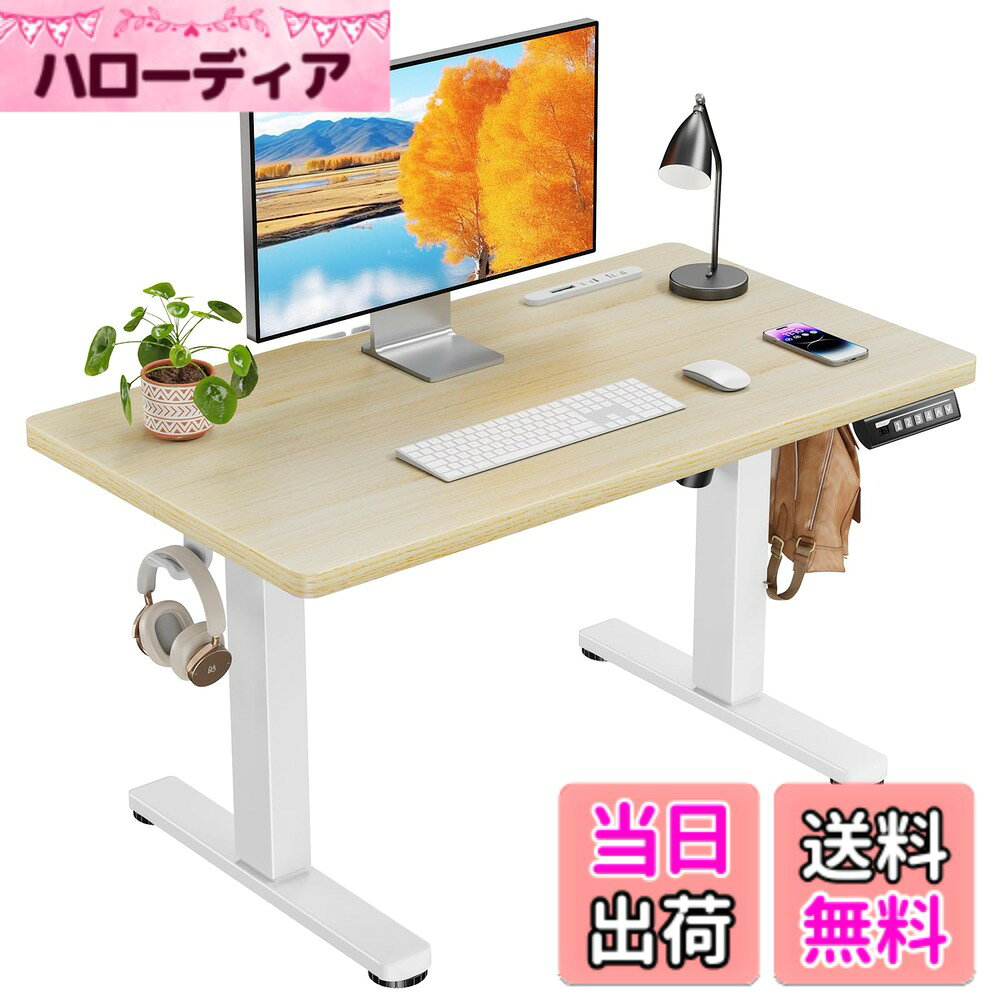 商品情報 商品の説明 主な仕様 【ワンタッチで昇降可能なローデスク】簡単なボタン操作で天板を無段階に高さ48~72cm昇降でき、用途やお持ちの座椅子、体形などに合わせてちょうど良い高さを設定できます。普通の椅子から座椅子や座布団などまで、幅広く対応します。学習机として子供の成長とともに高さを自由に調節するのもおすすめです。また、高さを4ヶ所まで保存できるメモリー機能付きで、手軽いにお好みの高さまで調整できます。【便利なコンセント&amp;USBポート付き】2口コンセントとUSBポートを搭載することで、手近な所から電源を取れて配線がまとめやすく便利です。ノートパソコンやデスクライト、スマホ充電なども同時に利用できます。また、3口すべてスライドカバー付きなので、ホコリが入りにくく安心してお使いいただけます。【5万回の耐久性試験済みで長く使える】より高い耐久性が求められるErGearロータイプ昇降式デスクは宇宙航空等級の昇降支柱コネクタを備えた頑丈なフレームを使用しています。デスク全体を安定させ、最上限位置でも机の揺れを最大限防ぎます。5万回の昇降耐久性試験もクリアしました（弊社試験基準にて実施）。【より高性能のモーターを搭載で耐荷重UP！】 頑丈なフレームかつ強化されたモーターを搭載されることにより、耐荷重・上下昇降駆動力に優れています。天板は80kgまで耐える高耐荷重仕様で、ディスプレイを2枚を載せてもまとめて上下昇降できます。【低VOC塗装で安全な室内空間を作る】ErGearスタンディングデスクはホルムアルデヒドなどの室内空気汚染物質（VOC）の排出量が少なく、EPA および CARB の排ガス基準を満たしています。より安心して健康に暮らせる空間づくりをお手伝いします。 # 【送料無料】ErGear 電動 昇降式デスク ロータイプ 色：ナチュラル木目調、サイズ：90*50cm 仕事や勉強をしていると、最適な姿勢での作業が大切だと感じることがありますよね。特に、自宅でのお仕事や学習が増える中、長時間同じ姿勢でいることが体に負担をかける原因となります。そこで、多くの方が直面する悩みとして「どんなデスクを選べばいいのか？」という選択が挙げられます。 私たちは、そんな悩みに共感し、解決策を提供するために、この【ErGear 電動 昇降式デスク ロータイプ】をお勧めします。このデスクは、ワンタッチで高さを調整できるため、自分の体に合わせて最適な作業環境を整えることができます。 実際に、昇降式デスクを使うことで、姿勢が良くなり、作業効率が上がるという多くの声があります。さらに、このデスクは見た目もスタイリッシュで、ナチュラル木目調がどんな部屋にもマッチします。 体への負担を軽減しながら、快適に作業を行えることが、このデスクの最大の利点です。ぜひ、一度その効果を実感してみてください。あなたにとって最適なデスク環境が待っています！ ## ワンタッチ昇降の便利さと快適性 【ErGear 電動 昇降式デスク】の最大のポイントは、その昇降機能にあります。ボタン一つで高さを簡単に調整できるため、使用する椅子や体型、作業内容に合わせた最適な高さに変更できます。この機能は、デスクワークや勉強を続ける上で非常に重要です。 例えば、長時間座っていると腰や肩に負担がかかりますが、ストレッチや立ち作業を取り入れることで、その負担を軽減できます。デスクの高さを調整することで、普段は座って作業している方も、時には立ちながら作業することが可能になります。このように、自分のライフスタイルに合わせた使い方ができるのは大きな魅力です。 また、成長期の子供にも最適です。子供たちは成長とともに体型が変わりますが、昇降機能によりいつでも適切な高さに調整できるため、学習デスクとしても使いやすいです。特に、座椅子を使用している場合、高さを調整することで、より楽な姿勢で学ぶことができます。 さらに、デスクには4ヶ所のメモリー機能も搭載されています。この機能を活用することで、1日に使用する高さを簡単に切り替えることが可能です。家族それぞれの身長に合わせた設定を保存できるため、とても便利です。 日常的に使うデスクだからこそ、使いやすさや快適性は重要です。ErGearの昇降式デスクは、そうしたニーズに応えるデザインとなっています。快適で効率的な作業環境を手に入れるために、ぜひご検討ください。 ## 多機能コンセント＆USBポートの充実さ 【ErGear 電動 昇降式デスク】には、非常に便利な多機能コンセントとUSBポートが搭載されています。通常、デスクの周りには様々な機器が置かれているものですが、電源ケーブルがごちゃごちゃしてしまうことが多いです。このデスクでは、手の届く範囲にスッキリと電源があるため、配線の管理が簡単です。 デスク上で使用するノートパソコン、モニター、デスクライト、さらにはスマートフォンの充電も同時に行えるため、特に作業効率が大幅に向上します。また、コンセントはスライドカバー付きで、ほこりが入る心配が少なく、常に清潔な状態を保てるのも魅力の一つです。 この機能は、特にリモートワークやオンライン学習を行っている方にとっては大きなメリットです。食事をしながら、または休憩時間にちょっとした作業をしたいときにも、デスク上の電源がすぐに使える状態だと、ストレスが軽減されるでしょう。 さらに、デスクが「ナチュラル木目調」であるため、インテリアとしても優れています。どのような部屋にも調和し、ナチュラルな雰囲気を醸し出します。お部屋全体の印象を良くするだけでなく、日々の生活をより快適にしてくれる存在です。 最後に、これらの機能があることで、従来のデスクとは一線を画する便利さを実現しているのです。多機能なデスクがあれば、あなたの作業環境全体が飛躍的に向上すること間違いありません。ぜひ、これを機に新しいデスクを導入してみてはいかがでしょうか。 ## 耐久性と安全性がしっかりした設計 【ErGear 電動 昇降式デスク】は、非常に高い耐久性を誇ります。このデスクは、宇宙航空等級の昇降支柱コネクタを備えているため、非常に頑丈です。また、5万回の耐久性試験をクリアしており、長期間使用しても問題ありません。このような耐久性は、デスクを購入する際に非常に重要な要素となります。 さらに、強化されたモーターによって、安定した動作を実現しています。耐荷重は最大80kgまで対応しているため、デスク上に大型のモニターを二台置いても安心して使用できます。デスク全体を安定させる工夫が施されており、昇降時の揺れも最小限に抑えられています。そのため、快適な作業環境を提供することが可能です。 また、安全性も考慮されています。低VOC塗装が施されており、室内の空気質にも配慮。これにより、ホルムアルデヒドなどの室内空気汚染物質の排出が少なく、安心して使用できます。 このように、ErGearの昇降式デスクは耐久性・安全性ともに一流の品質を誇ります。長期間安心して使えるデスクは、日々の生活や作業の効率を高める装置としても大変役立ちます。あなたの作業環境をさらに向上させるために、ぜひご検討ください。 ## まとめ - ErGear 電動 昇降式デスクは、ボタン一つで簡単に高さを調整できます。 - 成長期の子供にも使いやすく、学習机としての利用も最適です。 - 便利なコンセントとUSBポートが付いており、配線がスッキリ。 - 耐久性に優れ、長期間安心して使用できます。 - 見た目もナチュラルでインテリアにマッチします。 - 快適かつ効率的な作業環境を手に入れられます。 - ぜひ、ErGearのデスクで新しい作業環境を体験してみてください。