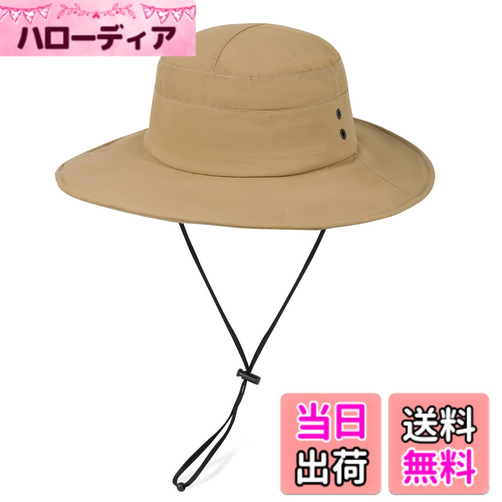 商品情報商品の説明主な仕様 快適な速乾素材：サファリハットは、通気性に優れた速乾素材を使用しており、汗をすぐに吸収・乾燥。暑い夏の日やアウトドア活動でも快適な被り心地を保ちます。長時間の使用でも快適です。蒸れを防ぐ夫帽：帽子の側面には通気性の高いメッシュ構造を採用し、空気の流れを確保。炎天下でも帽子内部が蒸れにくく、涼しく保ちます。頭囲56-59cmの男女兼用サイズ。夏の紫外線・小雨対策に：広いつば設計とUPF50+のUVカット機能で、顔や首元への日差しをしっかり遮断。さらに撥水加工済みで、突然の小雨や水しぶきにも対応。登山や釣り、キャンプなどさまざまなシーンで頼れる日除けハットです。携帯性＆安定性：バケットハットは軽量で折りたたみ可能、コンパクトに収納できて持ち運びに便利。取り外し可能な防風ストラップ（あごひも）も付属し、強風の日でも帽子が飛ばされにくく、アウトドアで安心して着用できます。幅広く活躍:サフアリハットは、釣り、キャンプ、登山、サイクリング、ガーデニングなど様々なシーンで大活躍。シンプルなデザインで男女問わず使用可能。ファッション性と実用性を兼ね備えたデザインで、春夏秋に使える便利なアウトドアハットです。