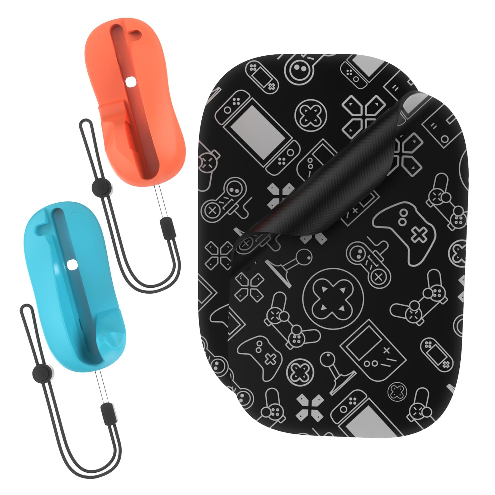 LICHIFIT Switch2対応Joy-Con2スタンド マウスゲーム用アクセサリ 2xゲ一ムコントロ一ラ一マウス + 2xマウスパッドセット 磁石設計で安定操作 超軽量 装着簡単 持ち運びに便利 手付属 ジョイコン2対応マウスゲーム 色：オレンジ-ブルー