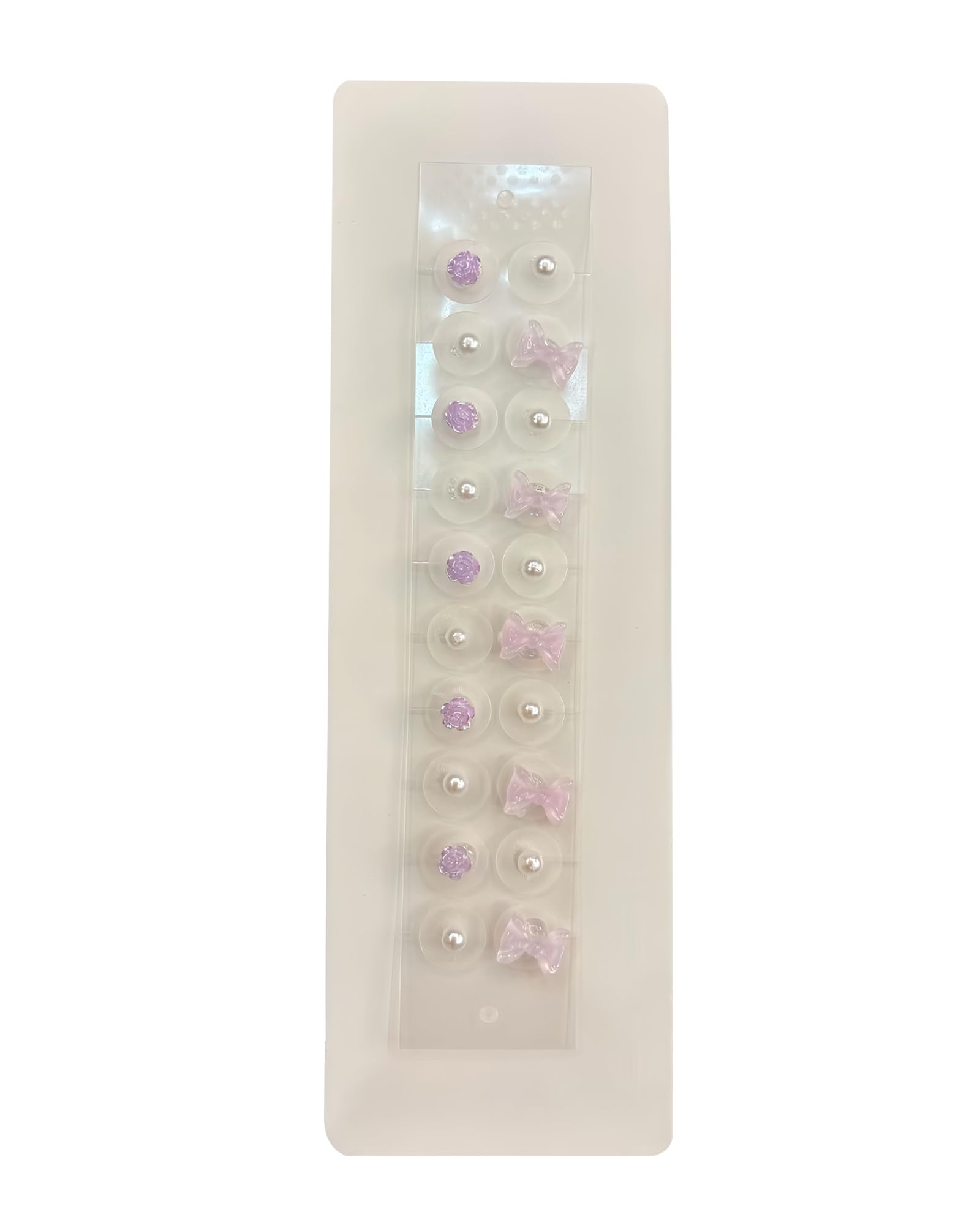 Tsukitoy耳ツボシール 耳つぼジュエリー シール 蝶結び・花・パールの3種類20粒入り 樹脂製耳ツボジュエリー 男女兼用痛みなしピアスパーツ 貼付簡単-ライラックパープル 色：ライラックパープル、サイズ：ミニ