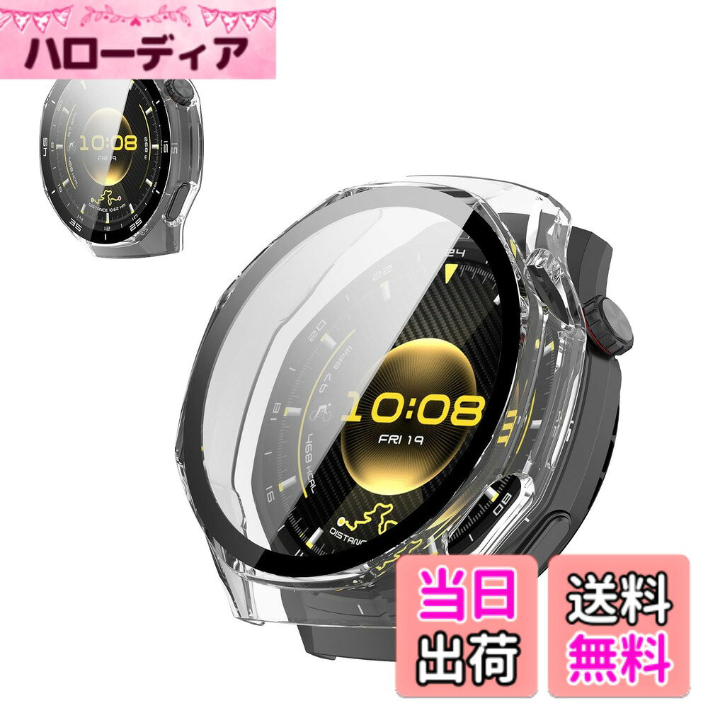 [Free Shipping] COROS Smartwatch Case Cover [KONXISA] Smartwatch Case + Film Integrated (PC Case + Tempered Glass Film) Easy to Attach and Remove, High Transparency, Scratch Resistant, Shock Absorption, Charging Possible While Installed, Full Protection. Color: Clear, Size: HUAWEI WATCH GT 6 Pro 46mm Case