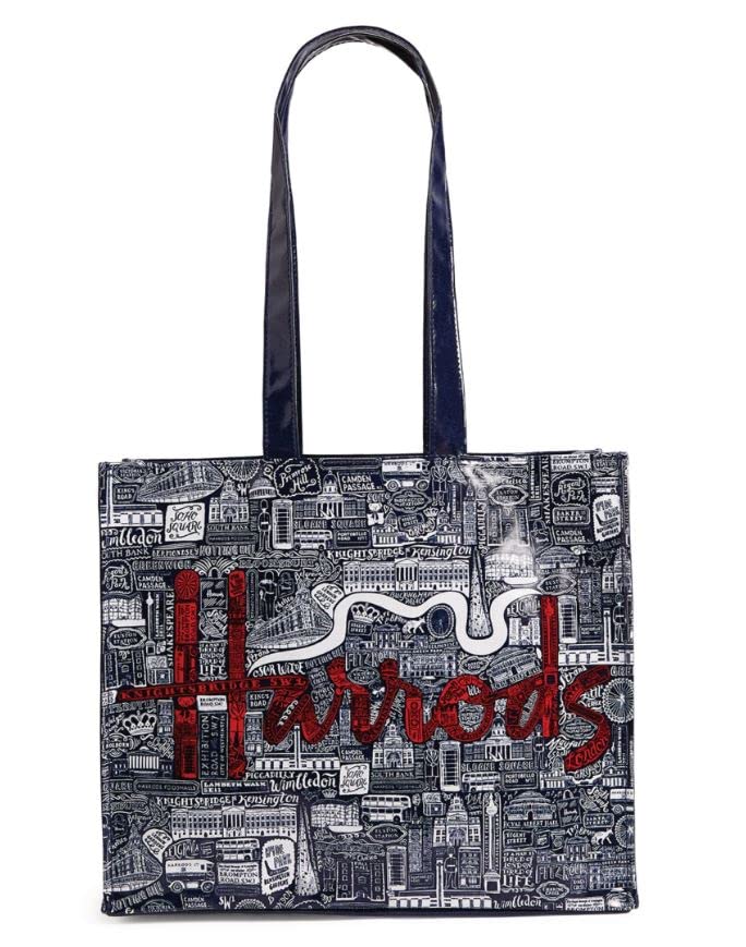 【送料無料】[Harrods] ハロッズ PVC ショルダーバッグ トートバッグ かばん バッグ Picture Font Shoulder Bag [並行輸入品] 色：クリア、サイズ：31cm x 37cm x 13cm