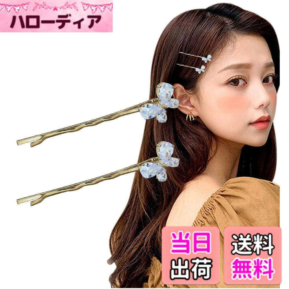 【送料無料】[Herbeluemily] ヘアピン ビジュー ヘアクリップ 前髪ピン 髪留め ビ...