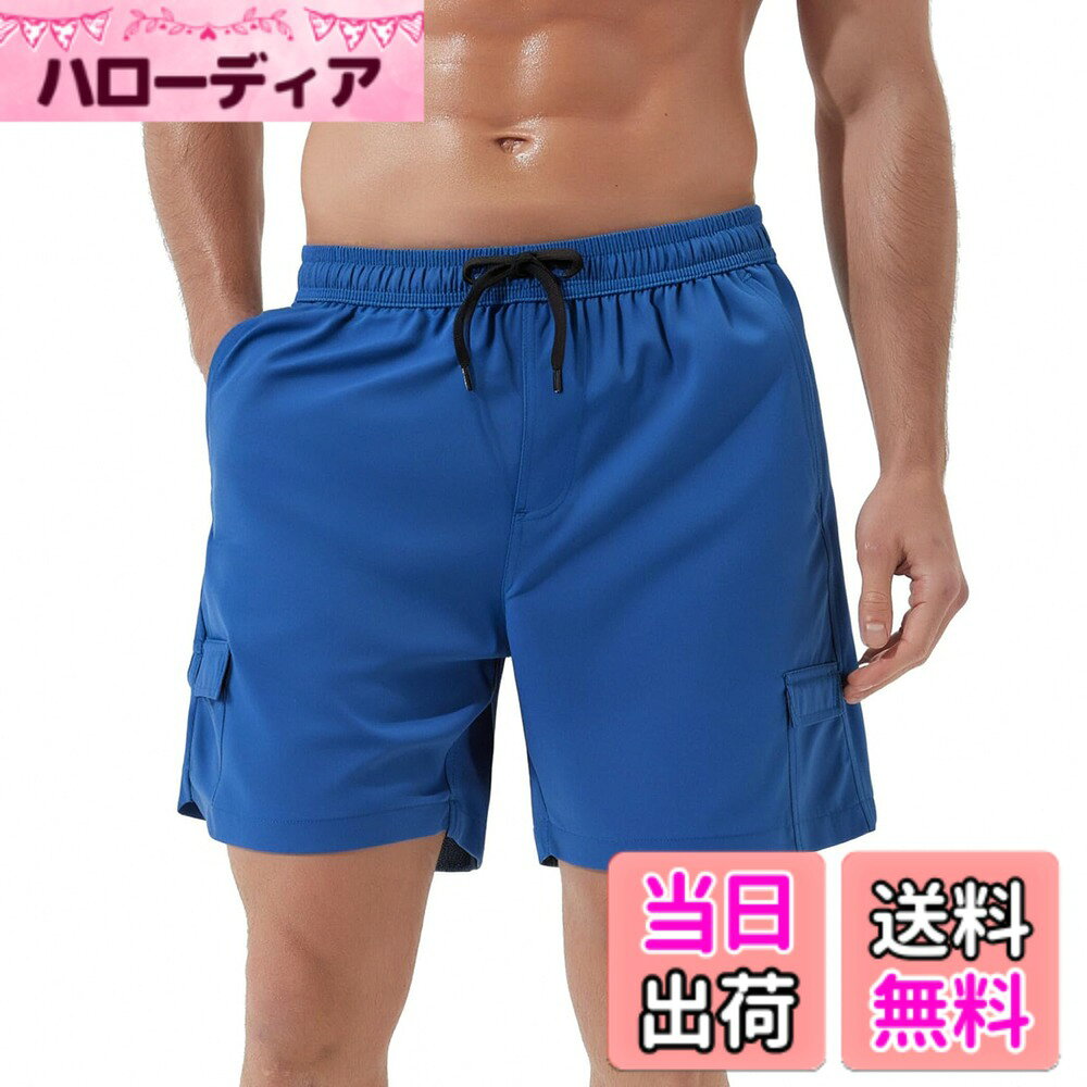 商品情報商品の説明主な仕様 【上質な生地】軽くて丈夫で動きやすく、撥水性に優れた上質なポリエステル素材、濡れでも短時間で乾く特性があります。肌触りが良く、気軽に長く入れます。【インナーなし】※インナーサポーターは付いていません。インナーなしですっきり！水陸両用メンズサーフパンツ。インナーパンツがないのでアウトドアやスポーツウェアとしても活躍します。【ウエスト調整OK】ウエストは総ゴム仕上げなので着脱のしやすさや、ウエスト調整がしやすいのがポイント。ウエストゴム仕様で、サイズ選びもしやすい。ベーシックショーツとして、まず、間違いない1着といえるでしょう。【多ポケット付き】両サイドにはポケットが付き、ひざ部分の両側にてマジックテープ仕様の小さいポケットを配備されて、ちょっとしたお出かけ時にて鍵など小さい物を入れできます。背面にてマジッグテープポケット（一つ）が付き、カラバリも豊富なので、色違いで揃えるのも楽しそう。【適用な場所】デイリーユースでも活躍できる膝上ショーツタイプです。海水浴、プール、温泉、ピーチ、リゾート、サーフィン、スイミング、スクール水着での水着としての使用がオススメです。ジム、フィットネスなどスポーツ運動時、街での散歩用や普段着として使用が可能です。水着、水中トレーニング、街履き、様々なシーンに活躍できる水陸両用ショーツ。