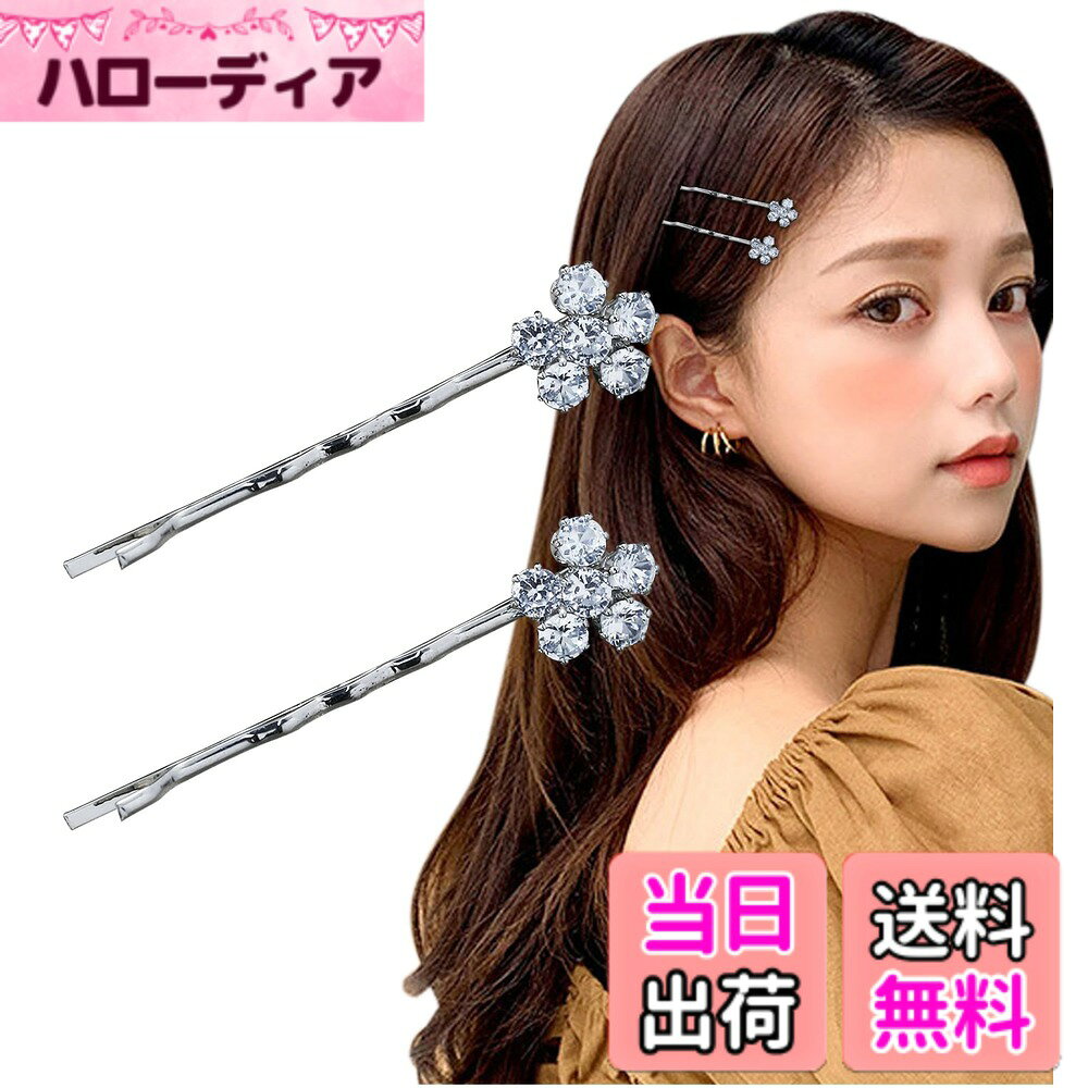 【送料無料】[Herbeluemily] ヘアピン ビジュー ヘアクリップ 前髪ピン 髪留め ビ...