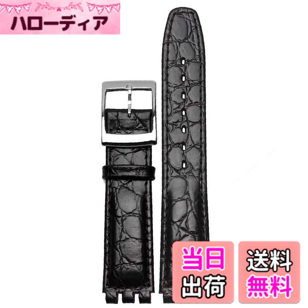  スウォッチ swatch 交換用 時計ベルト 時計バンド 17mm  色：ブラック、サイズ：17mm