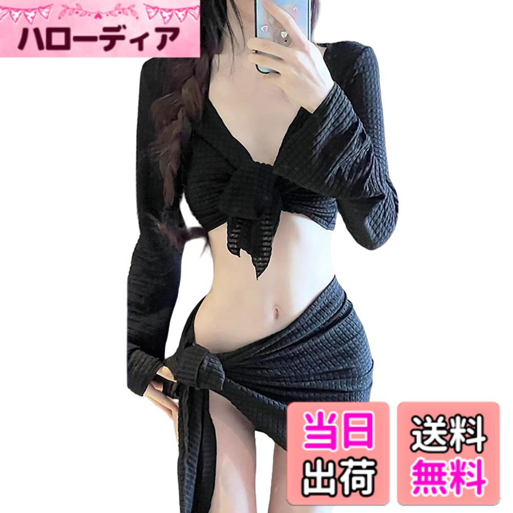 【送料無料】[LrisIuza Echo] 水着 レディース ビキニ ビキニセット 4点セット スクール 可愛い パット付き タンキニ 海水浴 水陸両用 セパレート 短パン 大きいサイズ 上下セット ショートパンツ 温泉水着 プール 女子 体型カバー セクシー 韓 色：ブラック、サイズ：M hellodear-11371261 ハローディア楽天市場店 パッケージ画像