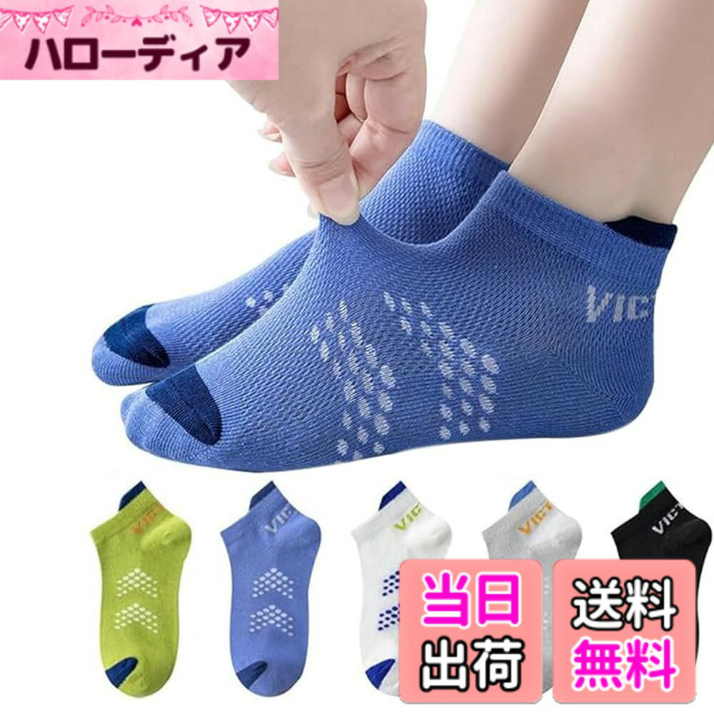 【送料無料】[eipatu] キッズ靴下 ソックス 男の子 メッシュ ボーイズ ジュニア スポーツ靴下 赤ちゃん 女の子 スクール クルー丈 子ども くつした 春夏 柔らか 通気 吸汗 通園 通学 色：EP05、サイズ：L
