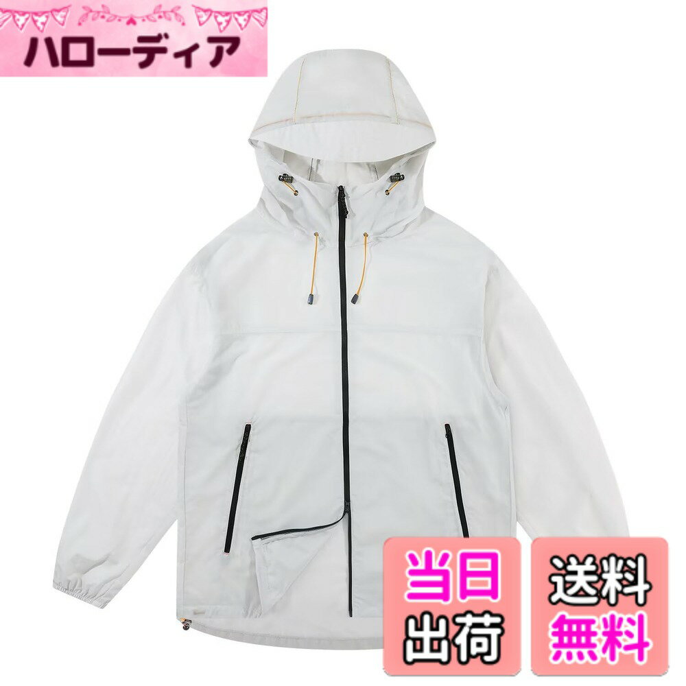 樂天商城 - 【送料無料】[FLYGAGA] ラッシュガードレディースパーカーUVカットメンズ長袖 夏 UPF50+ 軽量 薄手 日焼け防止用ウェア アウトドア 登山 釣り男女兼用 色：ホワイト-9935、サイズ：M