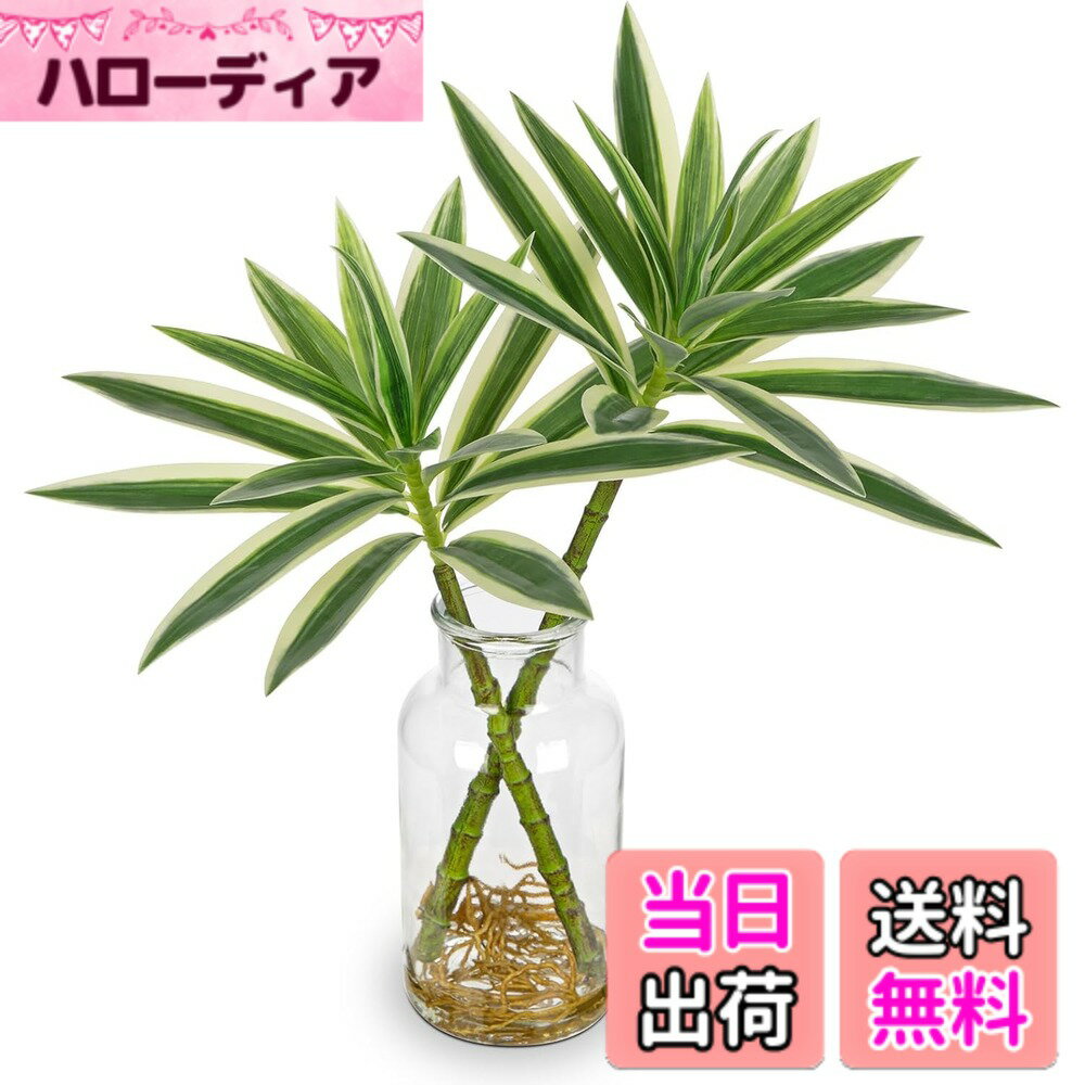 【送料無料】Villa Como フェイクグリーン ミニ ユリ竹 インテリアグリーン 人工観葉植物 花瓶付き 造花 エアプランツ 室内 簡単保 水やり不要 害虫駆除不要 おしゃれ プレゼント 色：グリーン、サイズ：2本