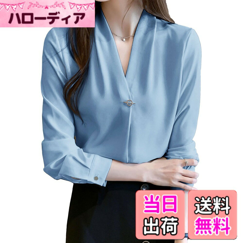 【送料無料】[RCL] シャツ ブラウス シフォン レディース 長袖 Vネック ゆったり ...