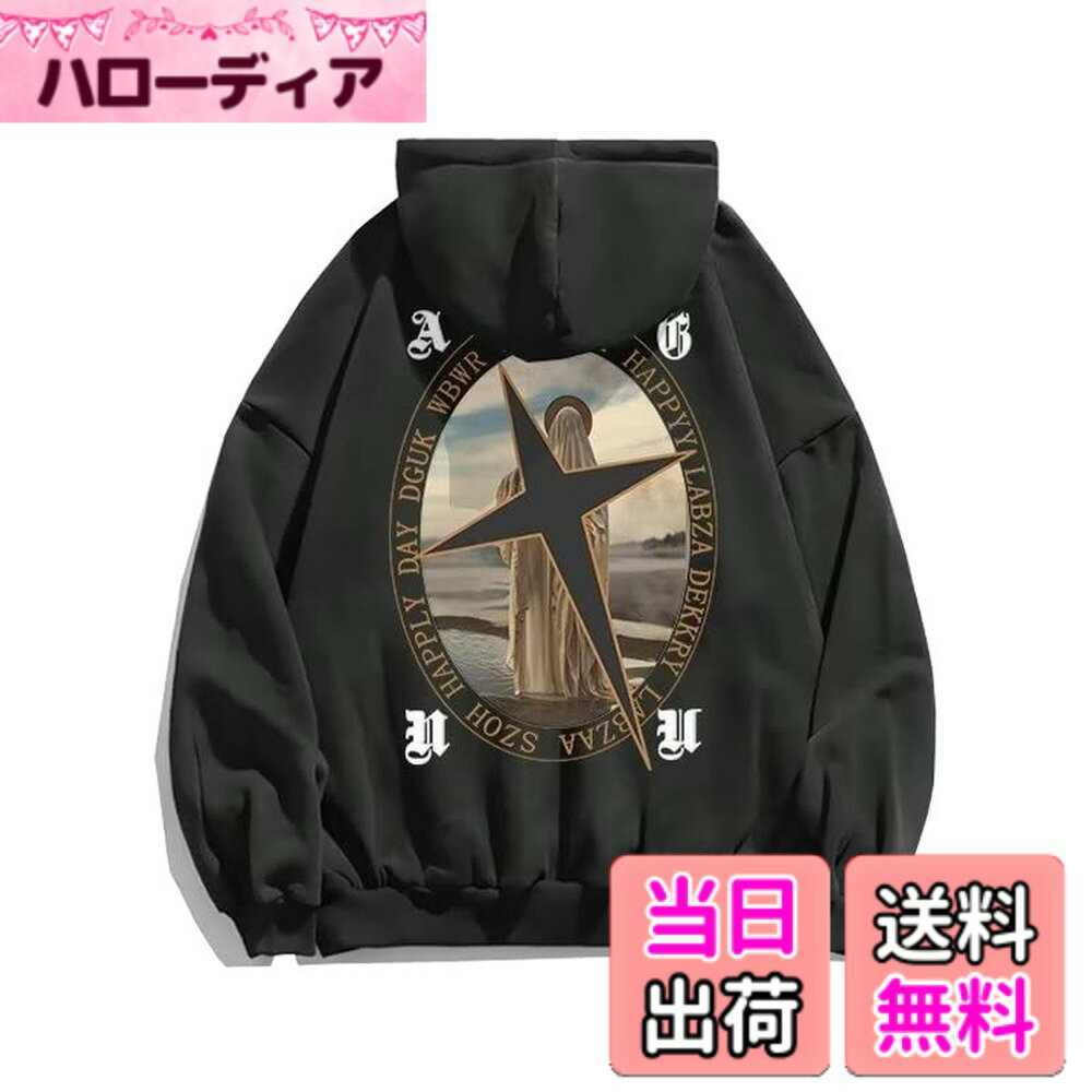 乐天商城 - 【送料無料】[Liaziong] パーカー メンズ 長袖 春秋服 トレーナー スウェット バック プリント ゆったり 綿 トップス カジュアル おしゃれ 大きいサイズ ヒップホップ パーカー 色：T2-グレー、サイズ：2XL