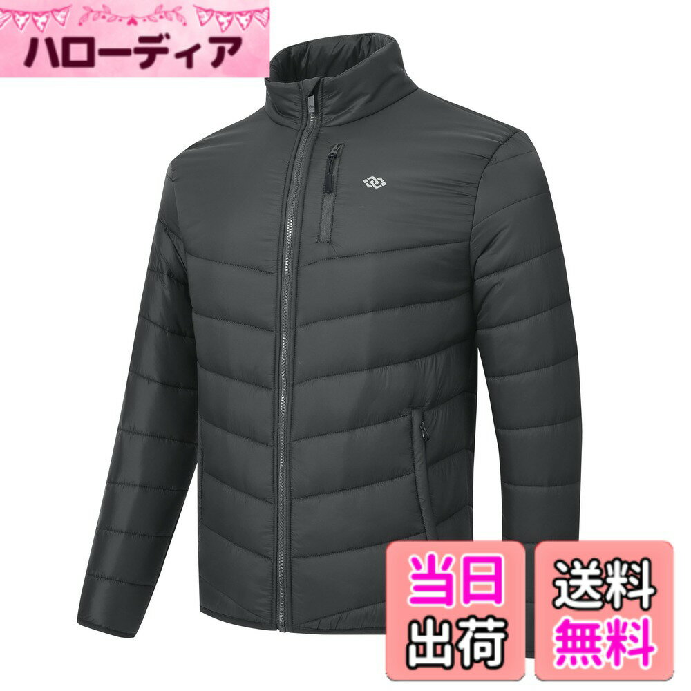【送料無料】[MoFiz] メンズ アウター ダウンコート 軽量 防寒 防風 撥水 暖かい 通勤 カジュアル 登山 無地 シンプル 春秋冬 色：ダークグレー-2、サイズ：L
