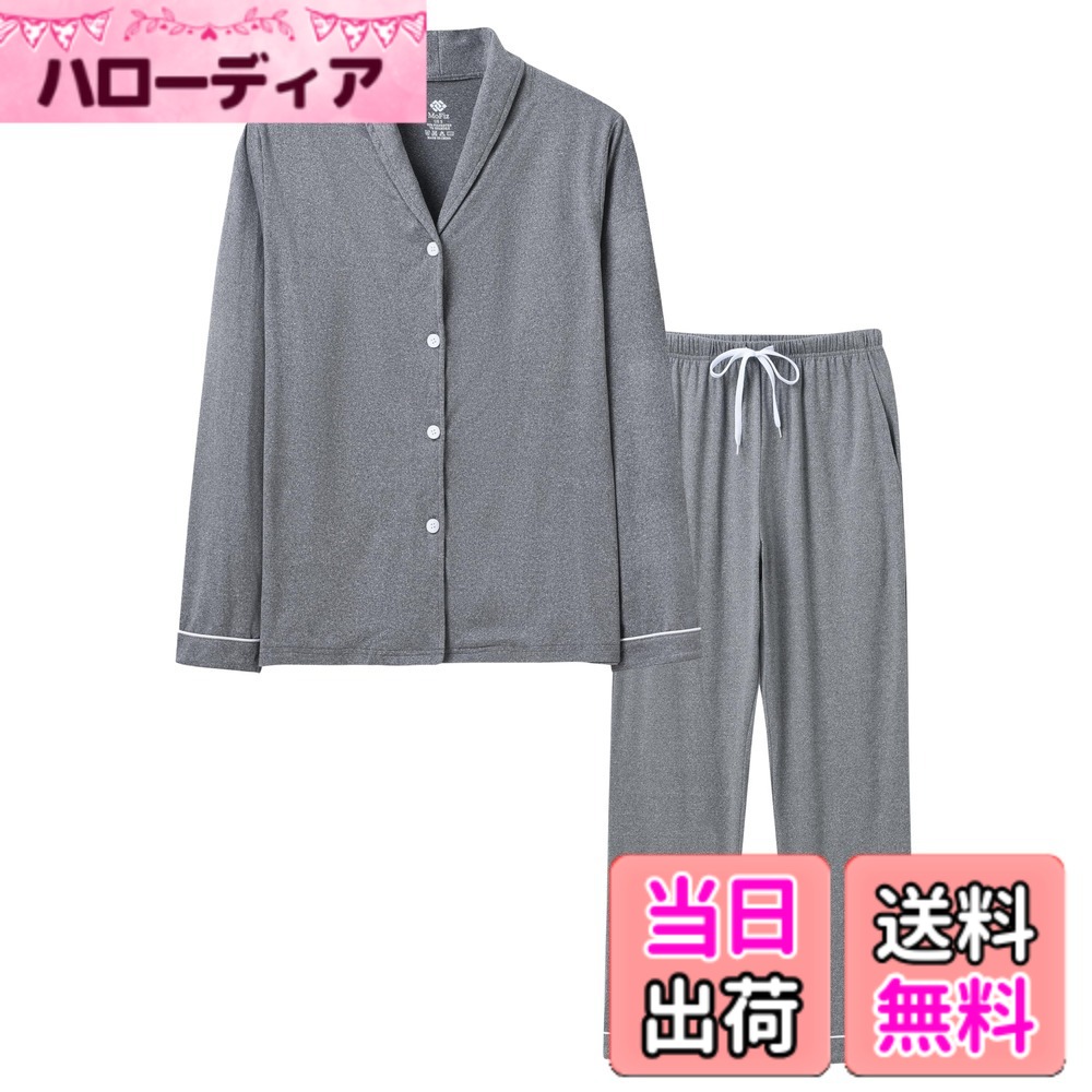 商品情報商品の説明主な仕様 お肌に優しい上質な生地を採用しており、快適な履き心地で肌触りの良いパジャマセットアップです。トップスは肩幅にゆとりがあるドロップショルダーで体のラインを拾わない、ゆったりとしたシルエットで体型カバーもOK。。ボトムスは両サイドにポケット付きで、スマホや小物などが入れられるため、とても便利です。ウエストがゴム（調節可能な紐）仕様で、窮屈感がなく動きやすいのもポイント。就寝中の眠りを妨げないゆったりとしたパターンで仕上げました。肌へのべたつきや衣服内の蒸れを軽減し、通気性、吸湿性・吸水性をバランスよく兼ね備えています。どんなスタイルにも合わせやすく、幅広い年齢層に適しています。襟は程よい大きさで扱いやすく、寝冷えやエアコンなどの冷気が気になる方にもぴったりなデザイン。ご家族やご友人へのプレゼントにも最適な、肌に優しいパジャマです。