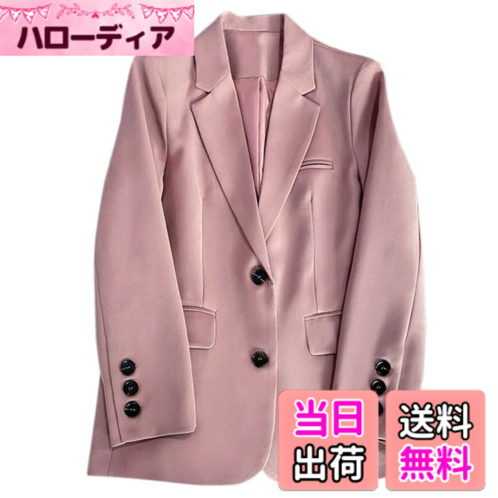 Jacket - 【送料無料】[FHLHY] テーラード ジャケット レディース フォーマル ジャケット ブレザー すべての季節 長袖 カジュアル オフィス スリム 通勤 複数の色 色：ピンク 601、サイズ：S