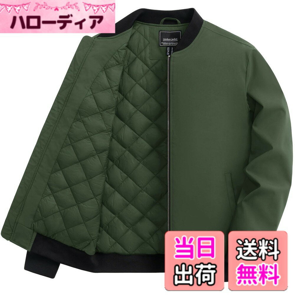 Jacket - 【送料無料】[TACVASEN] ジャケット メンズ 冬 バイク ジャンパー 作業着 防寒 ブルゾン パイロット 登山 中綿入れ 秋 カジュアル スタジャン 防風 アウター 仕事着 色：ミリタリーグリーン、サイズ：XL