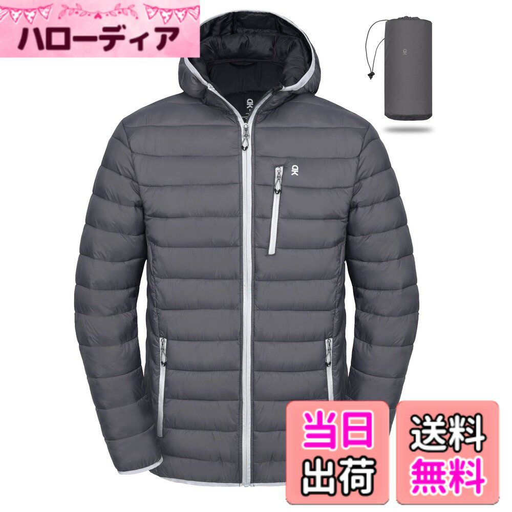 商品情報商品の説明説明 フード付きパッカブル超軽量ダウンジャケット主な仕様 軽量でありながら保温性も抜群：通気性のある超軽量のリサイクル素材で充填され、空気断熱層を形成して優れた保温性と長期間の温かさを提供します。寒い日に適しています（5度--20度）。防風性：前面にジッパーがついたフードと弾性カフスが付いており、完璧なフィット感と風からの保護を提供します。耐水性：キルティング入りのパファーコートのシェルと裏地は100％ナイロンで、耐久性のある撥水加工（DWR）が施されています。便利な複数のポケット：ジッパー付きの手温めポケット2つ、ジッパー付きのチェストポケット1つ、そして内側に深いポケット2つがあり、キー、携帯電話、財布などを安全に収納するのに便利です。コンパクトに収納可能：付属のポーチにコンパクトに収納でき、ハイキング、クライミング、アウトドア旅行、スポーツ、カジュアルウェアに適しています。