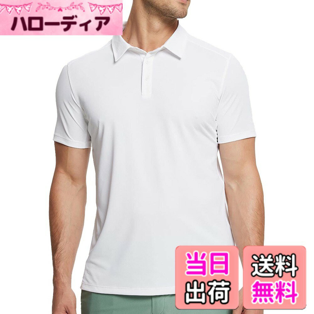 Rakuten - 【送料無料】[baleaf] [バリーフ] メンズ 半袖 ポロシャツ ゴルフ 3つボタン 色：ホワイト、サイズ：3XL