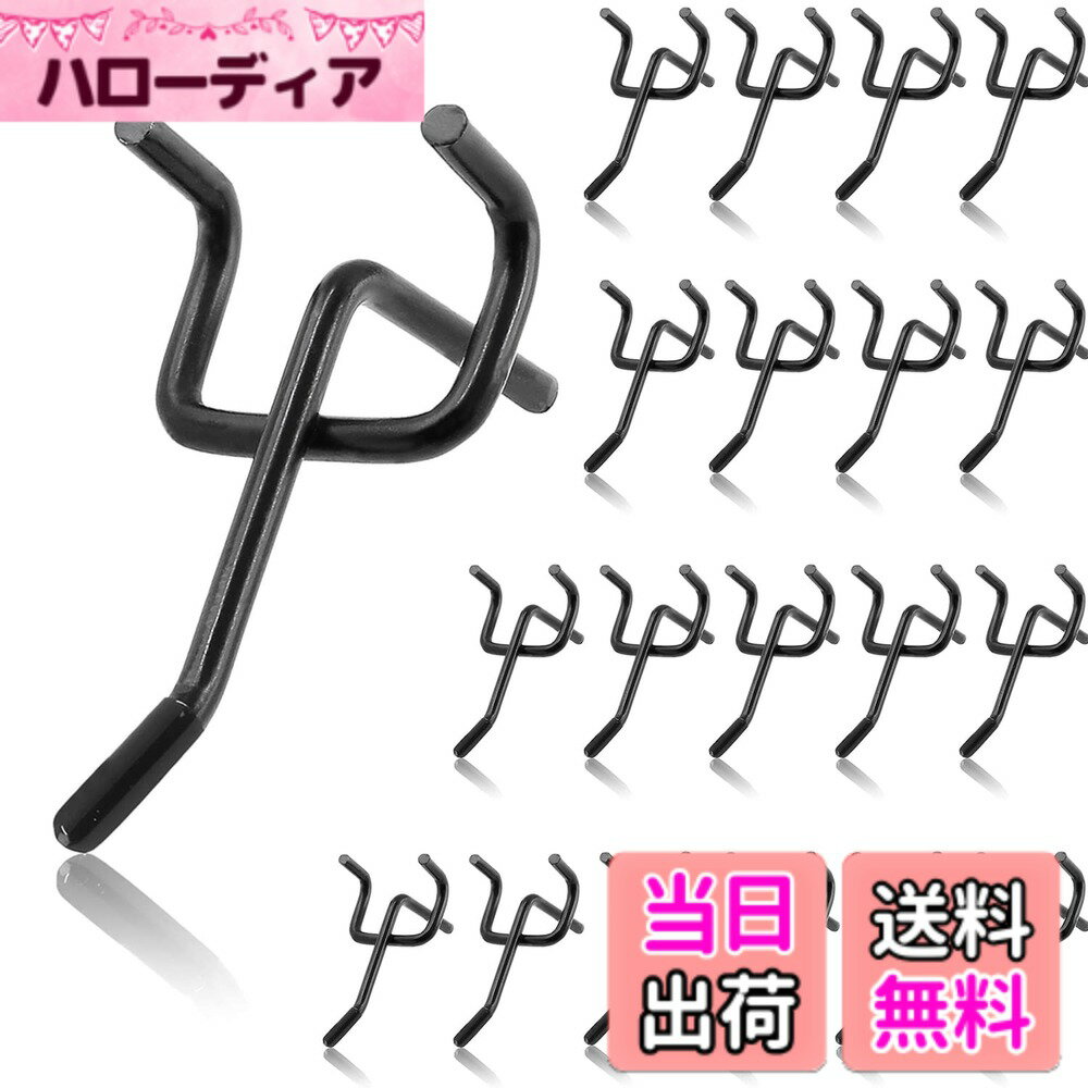 【送料無料】有孔ボード フック 色：20個 5cm 黒、サイズ：5cm