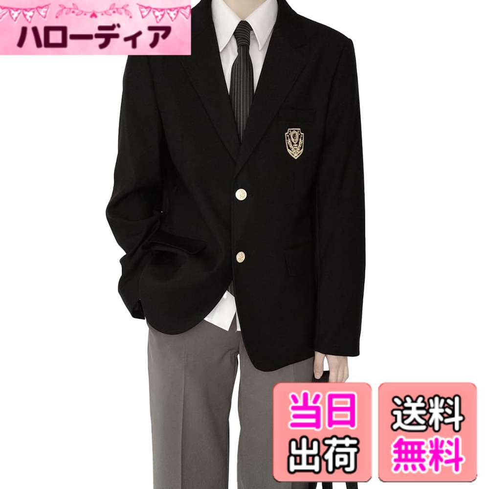  スクールブレザー 制服 ジャケット 女子 レギュラータイプ 高校 学生 上着 男子高校制服 アウター 刺繍 学生服 入学式 MY514 色：ブラック1、サイズ：M