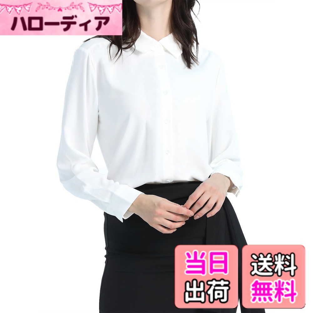 Other - 【送料無料】[YASHIGE] シャツ ブラウス レディース カジュアル オフィス ノーアイロン 形態安定 とろみ ゆったり 大きいサイズ 長袖 ビジネス ファッション 通勤 高通気性 S-4L 色：ホワイト、サイズ：4L