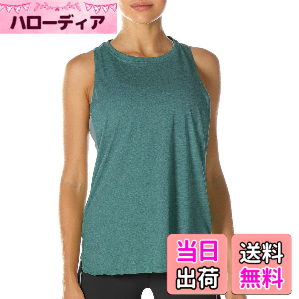 Tops - 【送料無料】[icyzone] タンクトップ 緩い ワークアウト シャツ 通気 速乾 軽量 レーサーバック ランニング ジム ヨガ ダンス トップス レディース 色：レイク ブルー、サイズ：M