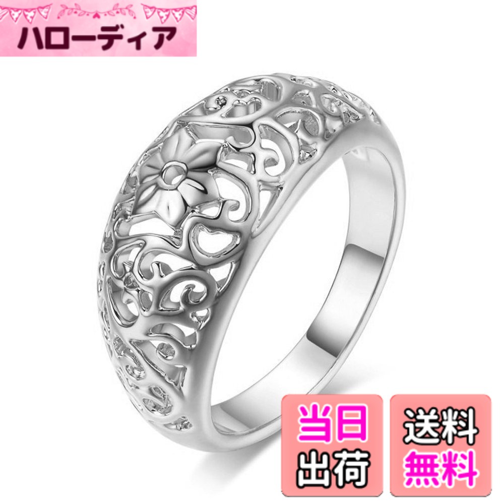 【送料無料】MIKAMU 指輪 レディース 薔薇花 透かし 幅広 18金RGP リング レディー...