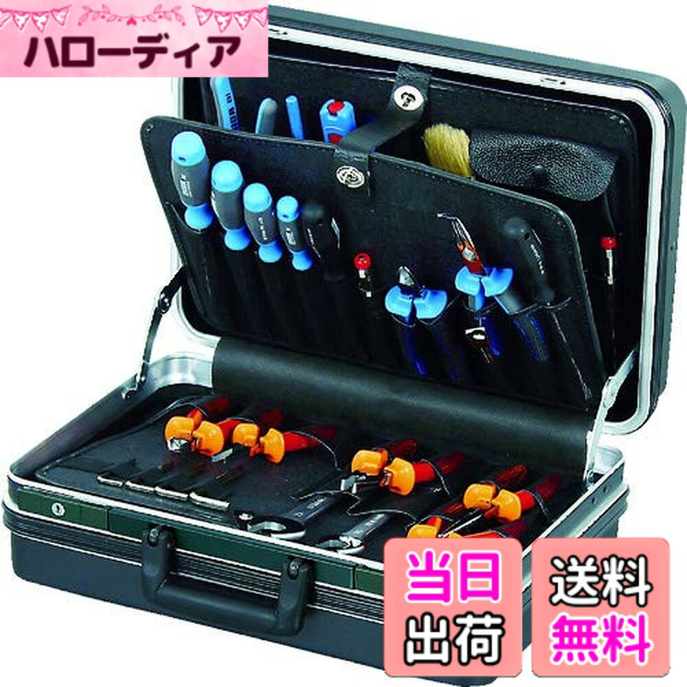 商品情報商品の説明ドイツ製のプロフェッショナルモデルです。 人間工学に基づく安定したハンドル付です。 2つのフリップロックでケースのフタを固定します。 付属品のツールプレートは簡単に取り外しできます。 工具収納用、工具保管用。主な仕様 色：ブラック最大荷重重量(kg)：35br有効内寸(mm)間口x奥行x高さ：460x160x310br外寸(mm)間口x奥行x高さ：480x180x365brABS樹脂ツールプレート(3047668019・3051648019):各1枚