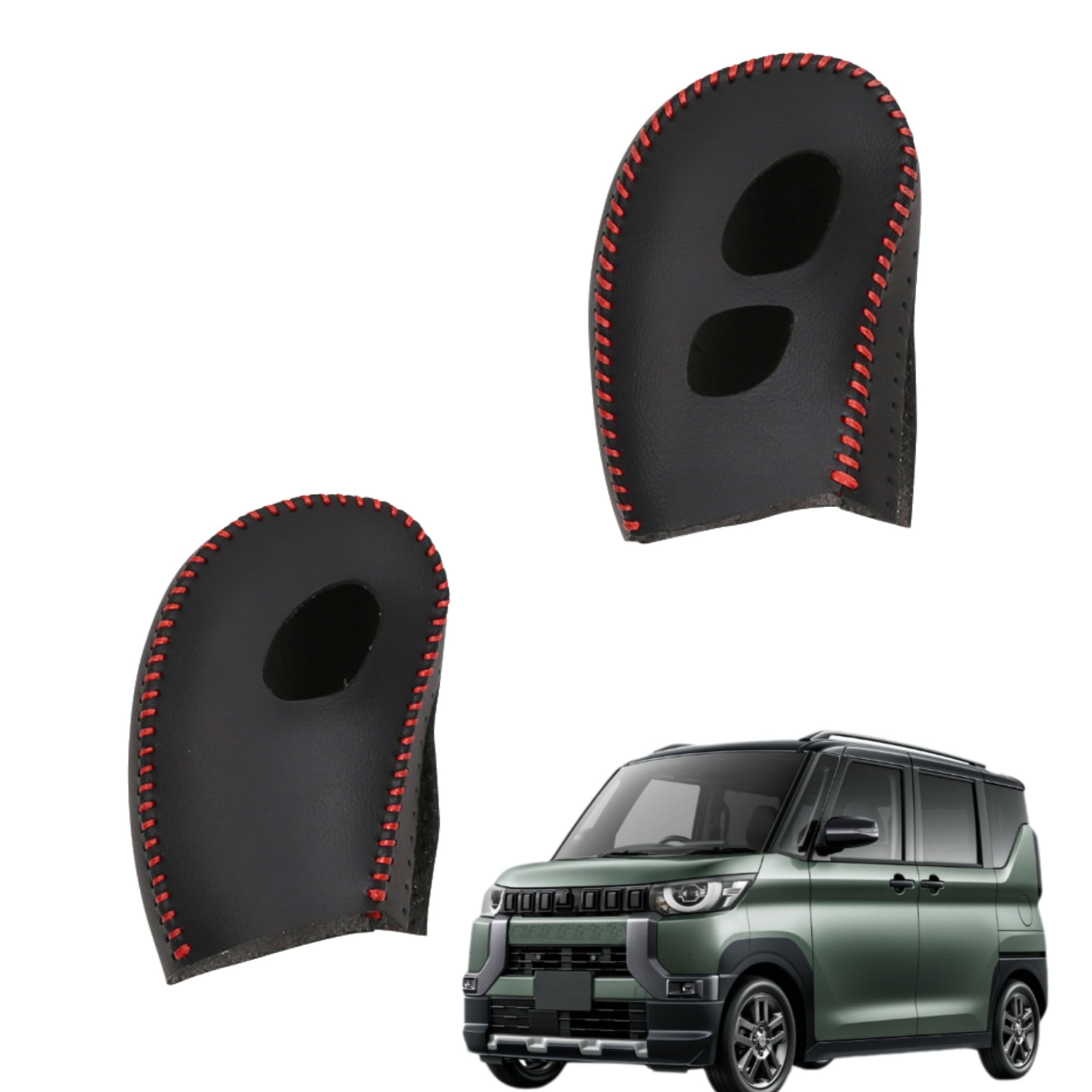 【送料無料】EopTatoo 新型 デリカミニ 30系に対応カスタムパーツ シフトノブカバー シフトレバーガーニッシュ B34A B37A B38A専用 アクセサリー 内装グッズ 色：ボタン付き、サイズ：シフトノブカバー