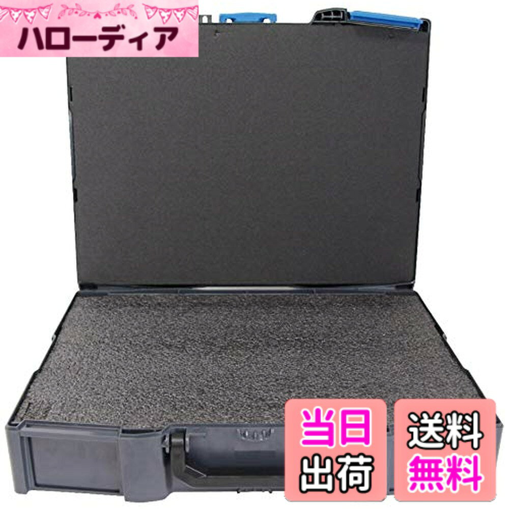 商品情報商品の説明●軽量なケースに自由にカスタムできるクッションをセット ●自由にカットできるカスタムツールクッション3枚入り ●軽量で持ち運びしやすいプラスチックボックスです ●ボックス各部をリブで補強してあり強度抜群です ●ボックスは取っ手が収納され、積み重ねができる形状です ●中身を識別するためのカードホルダーがついています（フロントに2箇所、左右に1箇所ずつ、計4箇所） ●セキュリティ対策の鍵穴付きです(ダイヤル鍵などを別途購入する必要があります) ●ボックスは連結して固定することが可能です ●カードホルダーのサイズ(mm)：約85.6x54.0x0.76 ※一般なICカードと同様のサイズです。主な仕様 ケースサイズ外寸(mm)：W455xD370xH110 、ケースサイズ内寸(mm)：W440xD325xH70brクッション1枚辺り厚み(mm)：20、クッション入数(枚)：3、クッションカットサイズ(mm)：12X12brケース材質：ABS樹脂重量(kg)：2.42