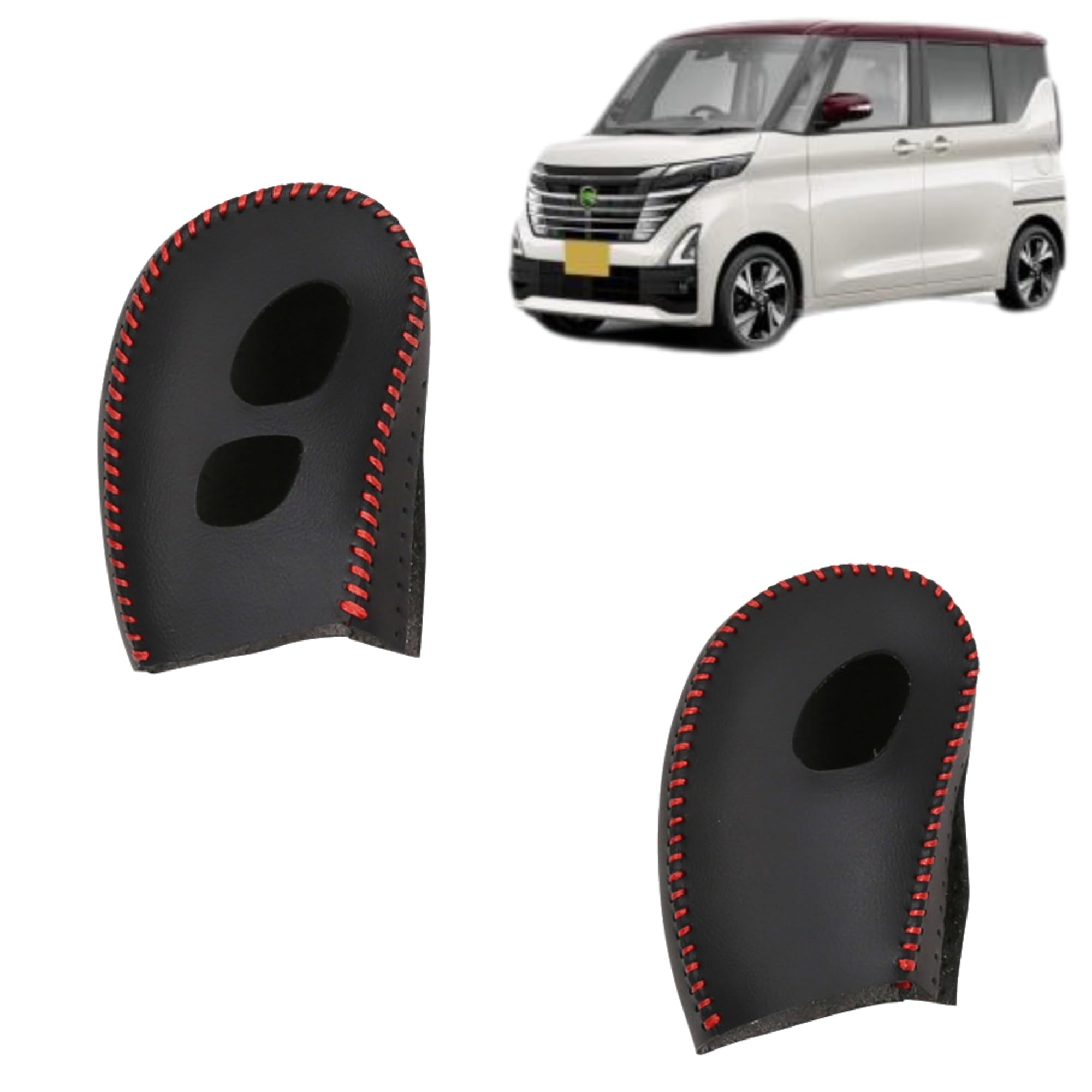 【送料無料】DodoxDIY 適用 新型デリカミニ カスタム パーツアクセサリーシフトノブカバー 30系 B34A B37A B38A G T 専用内装パーツ 色：ボタンなし、サイズ：PUレザー