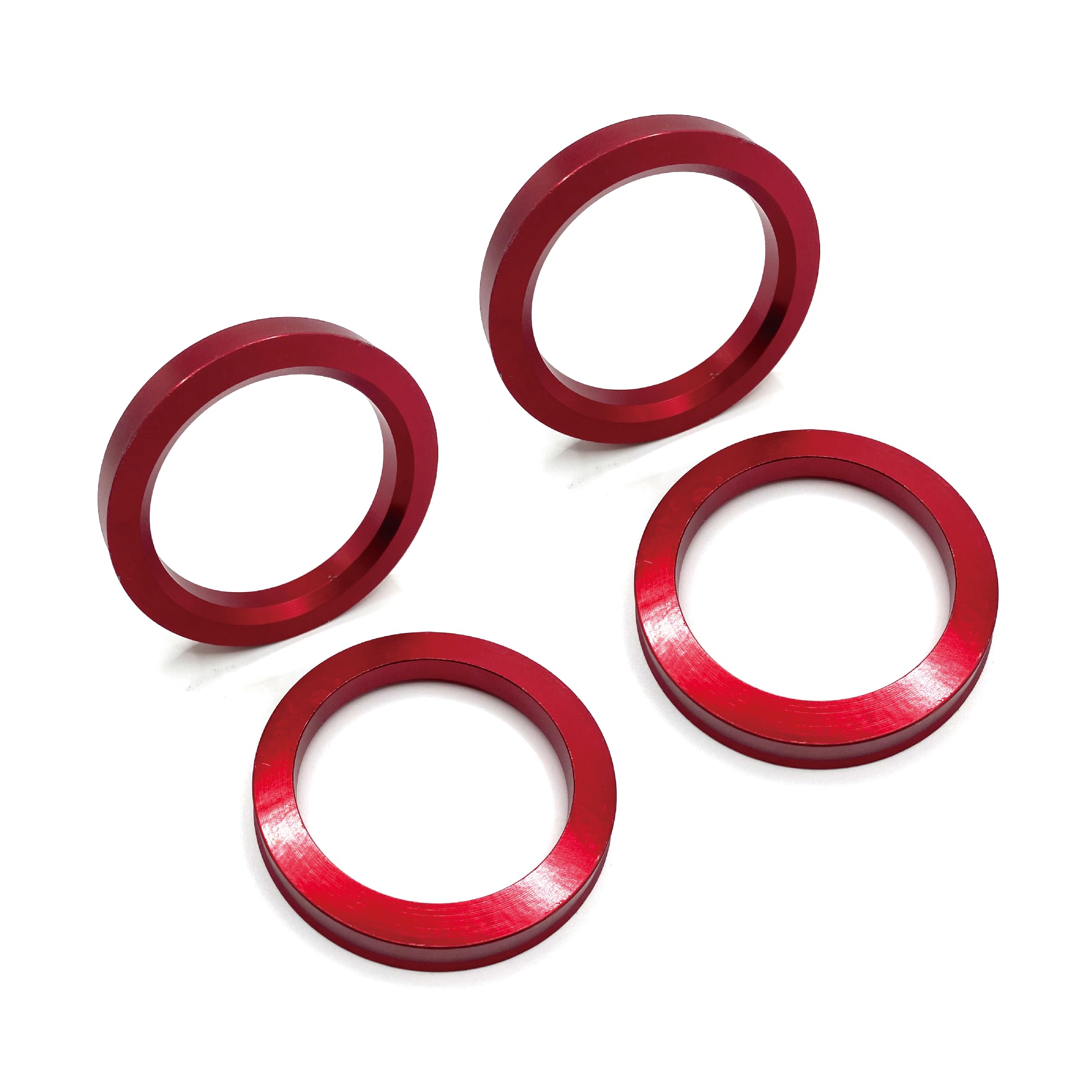 【送料無料】ASATERU ハブセントリックリング 67/54mm 4個セット 防錆アルミ合金製 レッド (高さ約10mm) AHCRDd 色：レッド、サイズ：73/64mm
