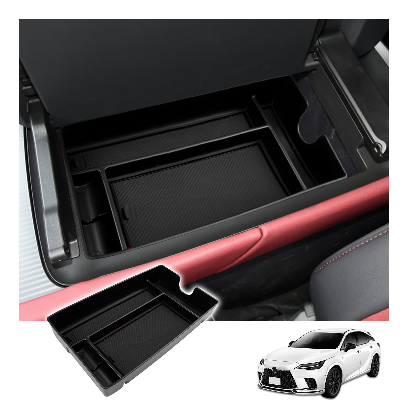 【送料無料】Fucaten 車用コンソールボックス フロントドアハンドル 適合 ホンダ 新型ZR-V RZ3 RZ4 RZ5 RZ6 RZ系(2023年4月~)ラバーマット付き 内装パーツ 収納 ABS素材