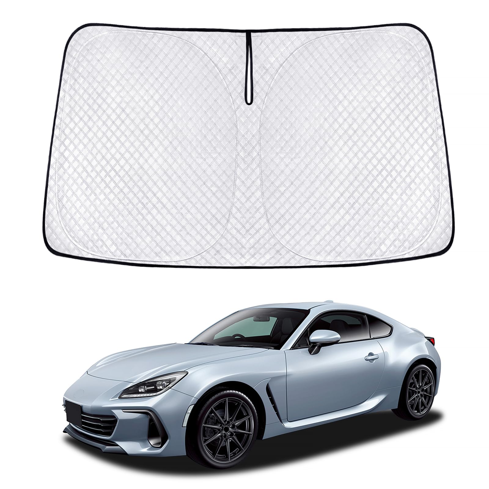 【送料無料】新型 サンシェード 車種専用 フロントガラス用 サンシェード カーシェード シェードカーテン UVカット 日よけ 遮光 断熱 マルチサンシェード 紫外線カット 高密度生地 日差し 折り畳み式 車中泊 色：シルバー、サイズ：トヨタ 86 ・スバル BRZ ZN6型/ZC6型